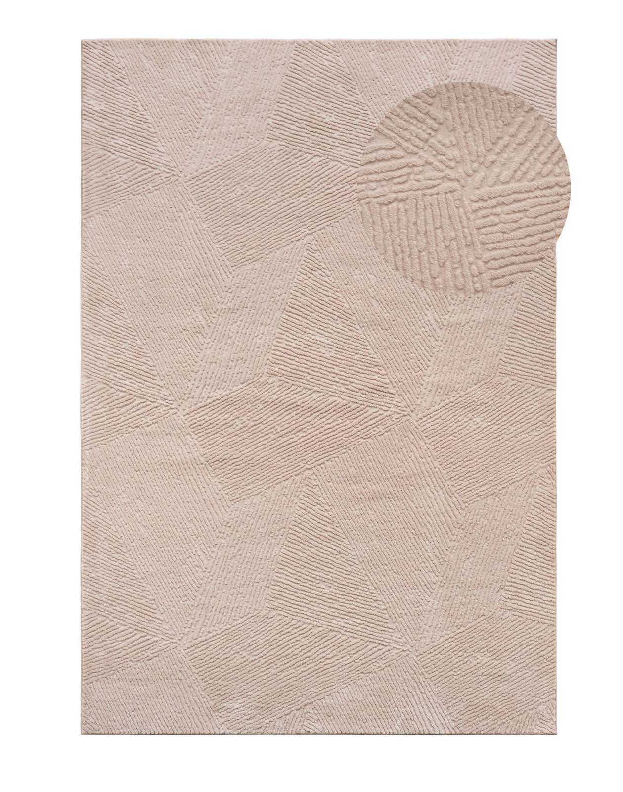 TaCa Home Teppich Kurzflor Teppich Hasenfell Optik, rund, Höhe: 10 mm, Wohnzimmer, Kinderzimmer, Esszimmer, Fresco Beige - 80 x 80 cm rund