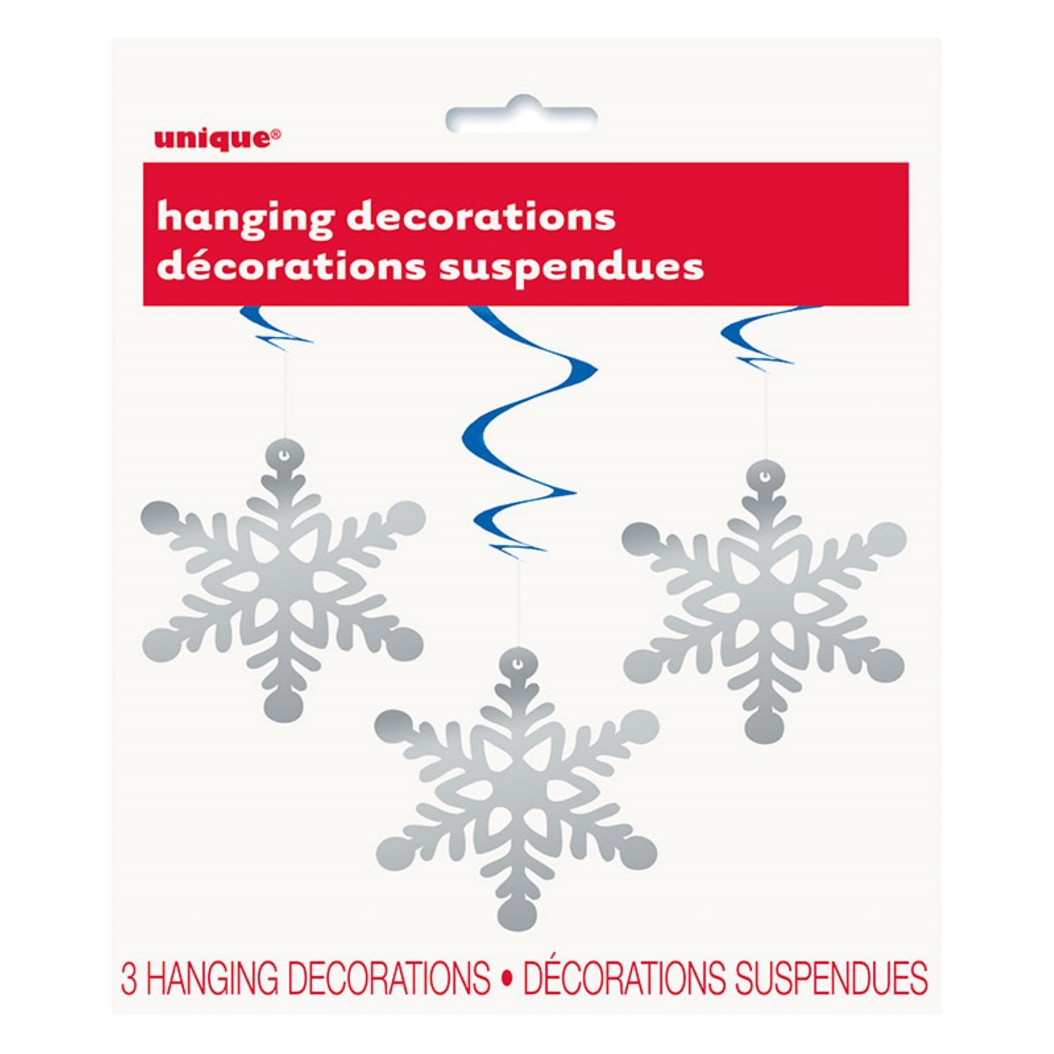 Unique Industries Inc. Hängedekoration Swirldeko Schneeflocke 3Stk