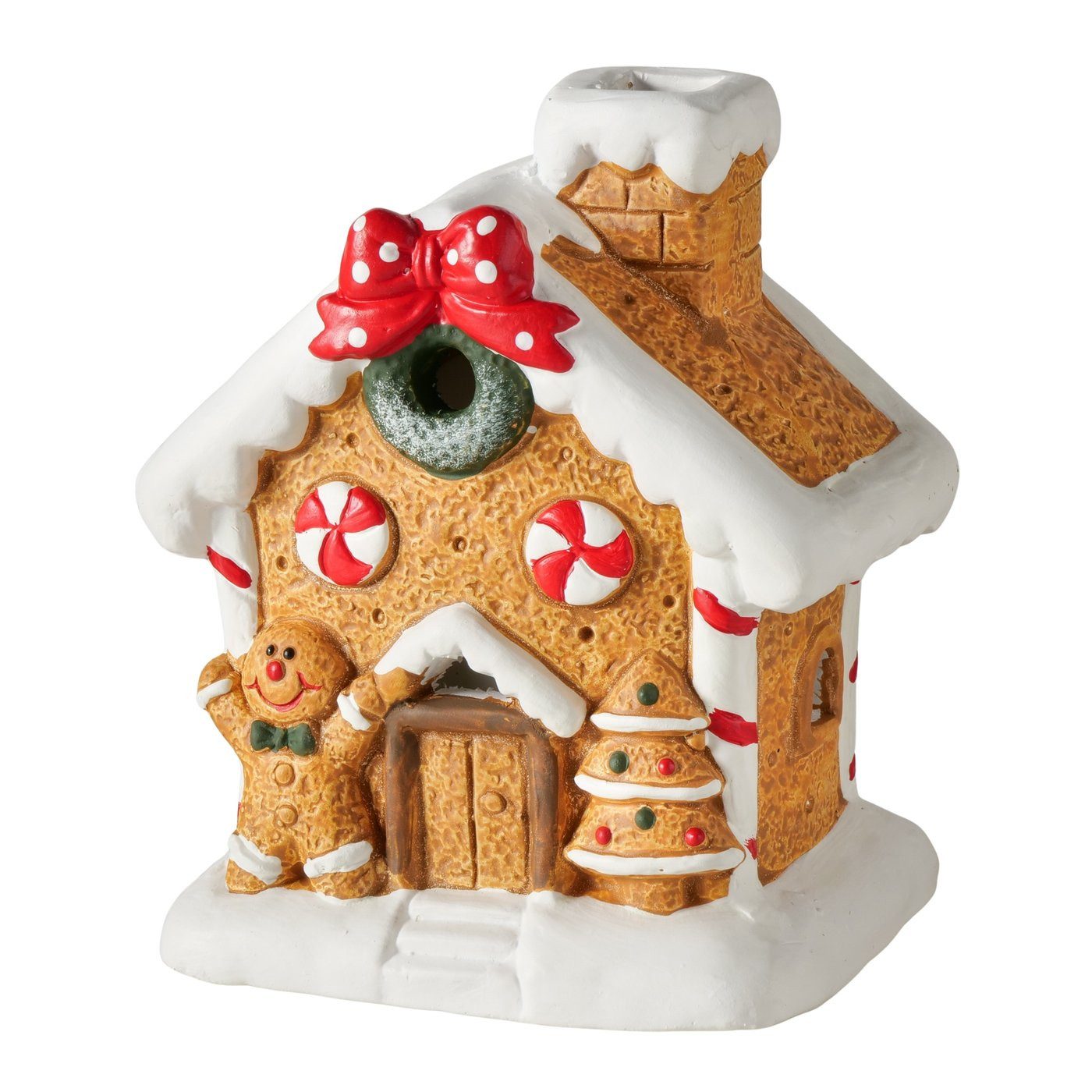 BOLTZE GRUPPE Weihnachtsdorf Dekoaufsteller Ginger 2er Set Lebkuchenhaus Mit LED Handbemalt – Bild 3 von 5
