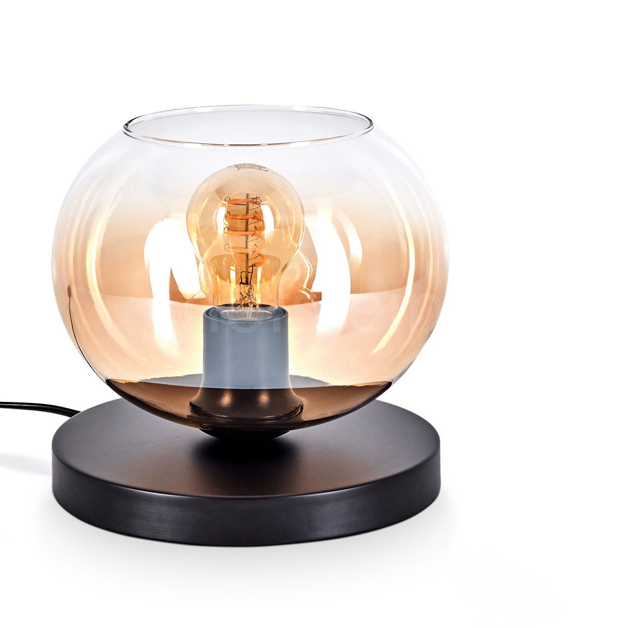 hofstein Tischleuchte Tischlampe aus Metall/Glas in günstig online kaufen