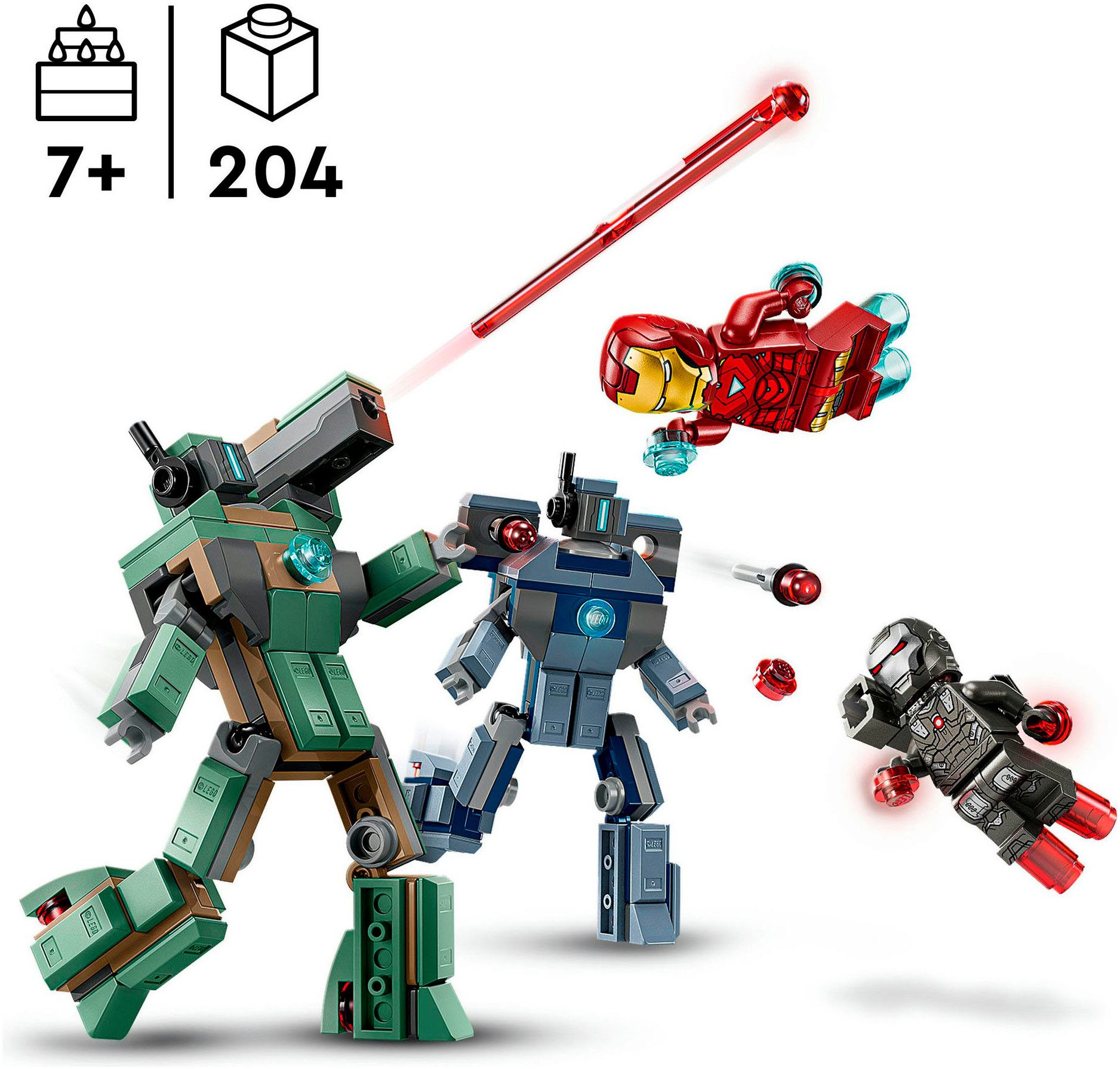 LEGO® Iron Man & War Machine vs. Hammer-Drohnen (76320), LEGO Super Heroes Konstruktionsspielsteine, (204 St), Made in Europe