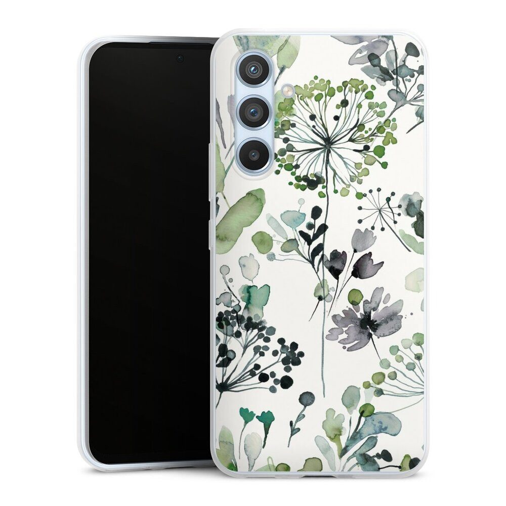 DeinDesign Handyhülle Eukalyptus Wasserfarbe Blumen Wild Grasses Eucalyptus, Samsung Galaxy A54 5G Slim Case Silikon Hülle Ultra Dünn Schutzhülle