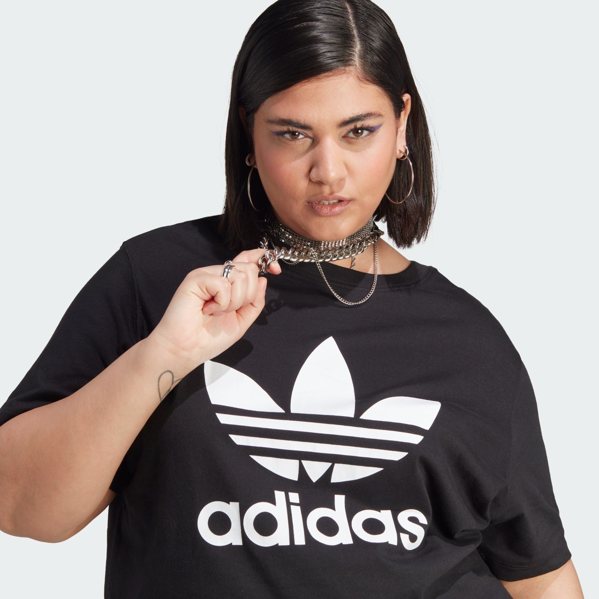 T-Shirt T-SHIRT adidas GRÖSSEN TREFOIL Originals Black GROSSE CLASSICS ADICOLOR –