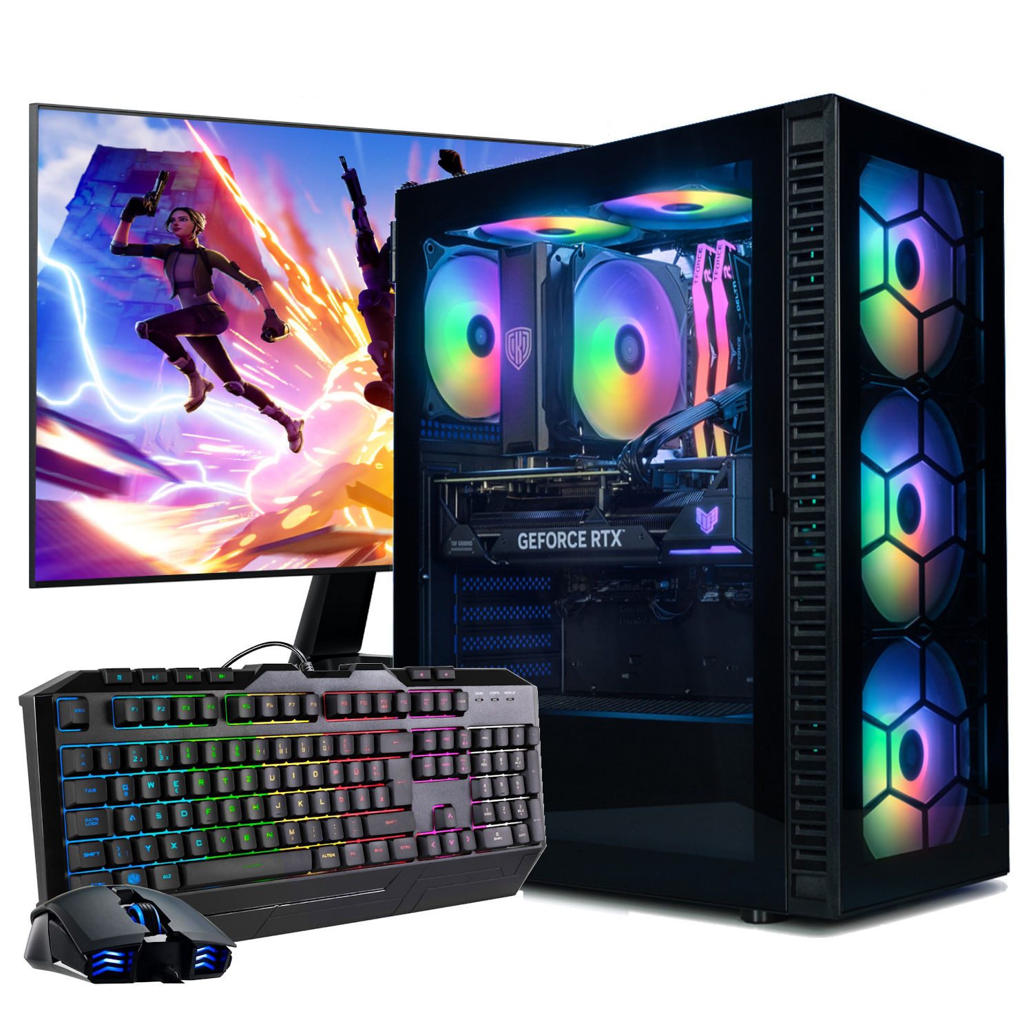 Meinpc AMD Ryzen 7 Set Gaming-PC-Komplettsystem (27", AMD Ryzen 7 5700G, Radeon, 32 GB RAM, 500 GB SSD, Gaming, Gamer, RGB)
