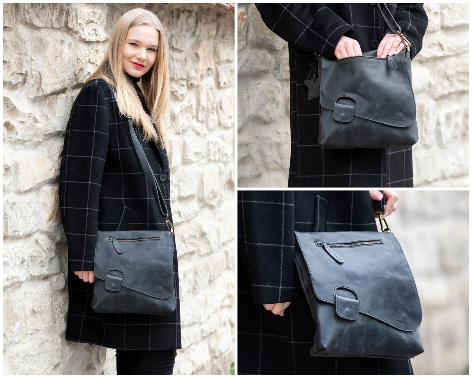 LECONI Umhängetasche Ledertasche Schultertasche Damen Handtasche günstig online kaufen