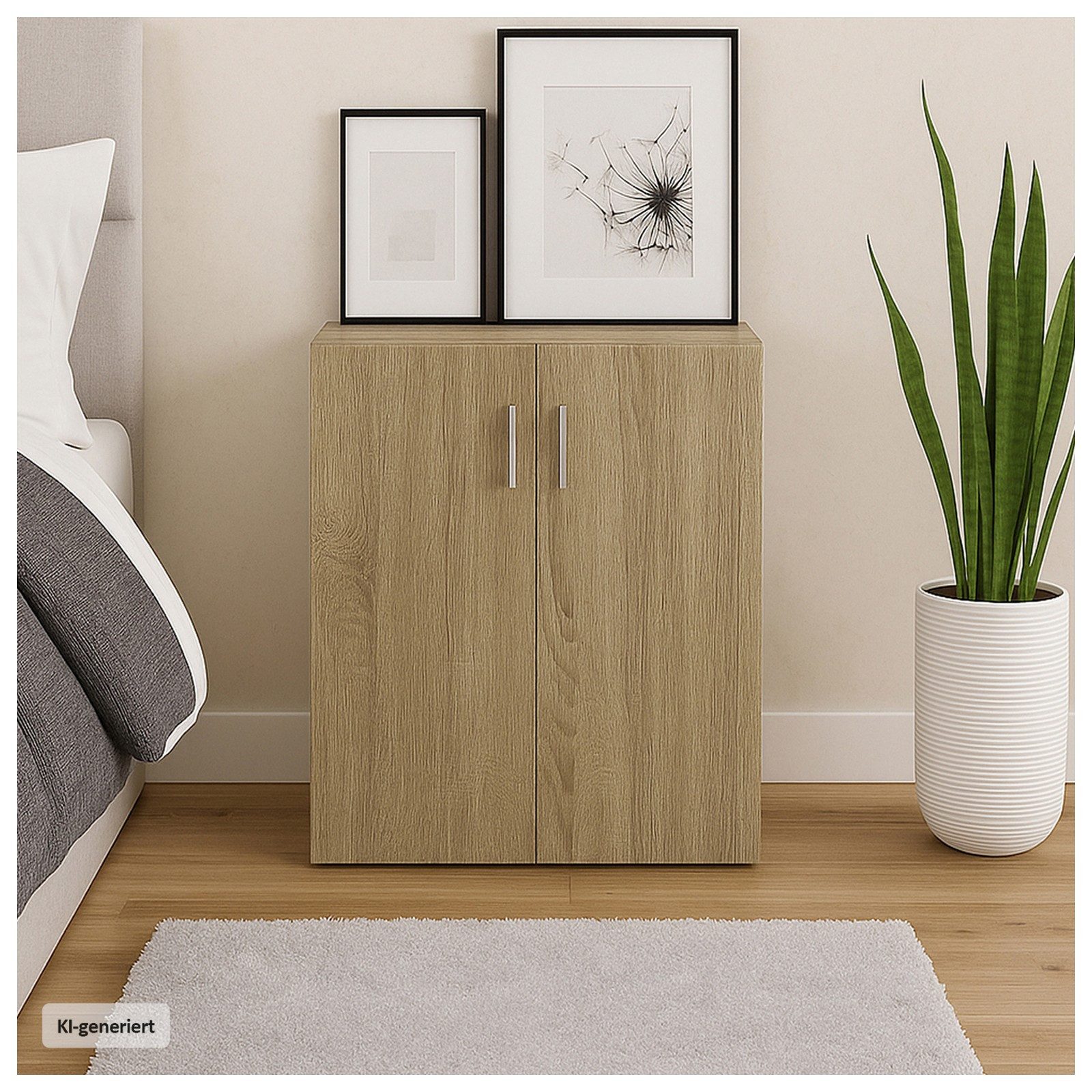 HTI-Living Mehrzweckschrank Kommode mit 2 Regalfächern Nina Sonoma (Stück, 1-St., 1 Kommode) Schrank Anrichte Sideboard – Bild 4 von 5