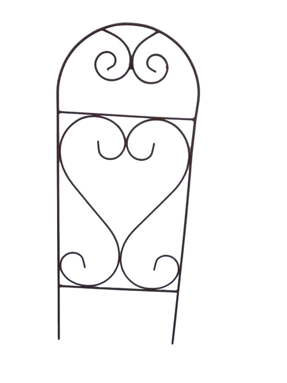 Rankgitter Verziertes Rankgitter, Rankhilfe, Rosengitter, Eisen, Rost, 75 cm