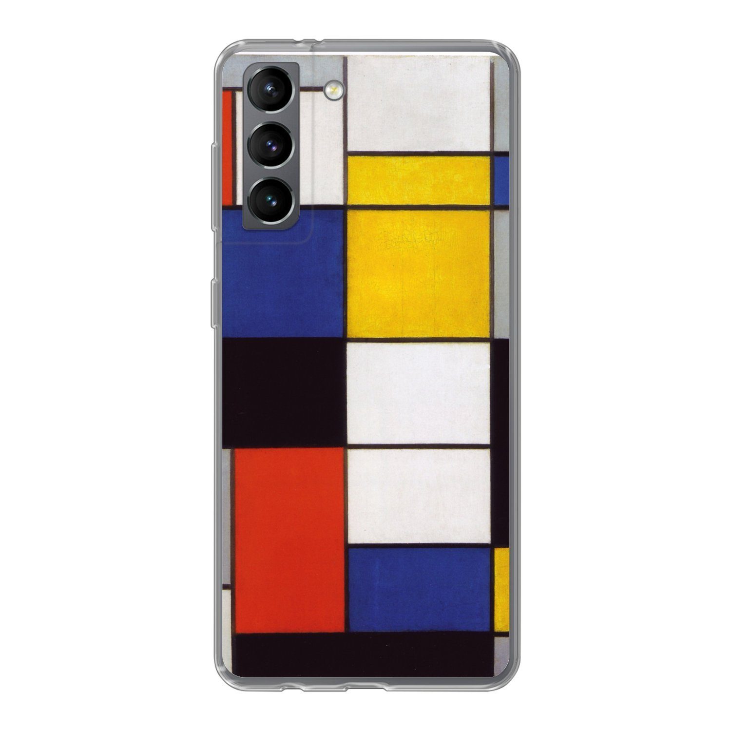 MuchoWow Handyhülle für Samsung Galaxy S21 Komposition A - Piet Mondrian, Phone Case, Silikon, Schutzhülle Dünn