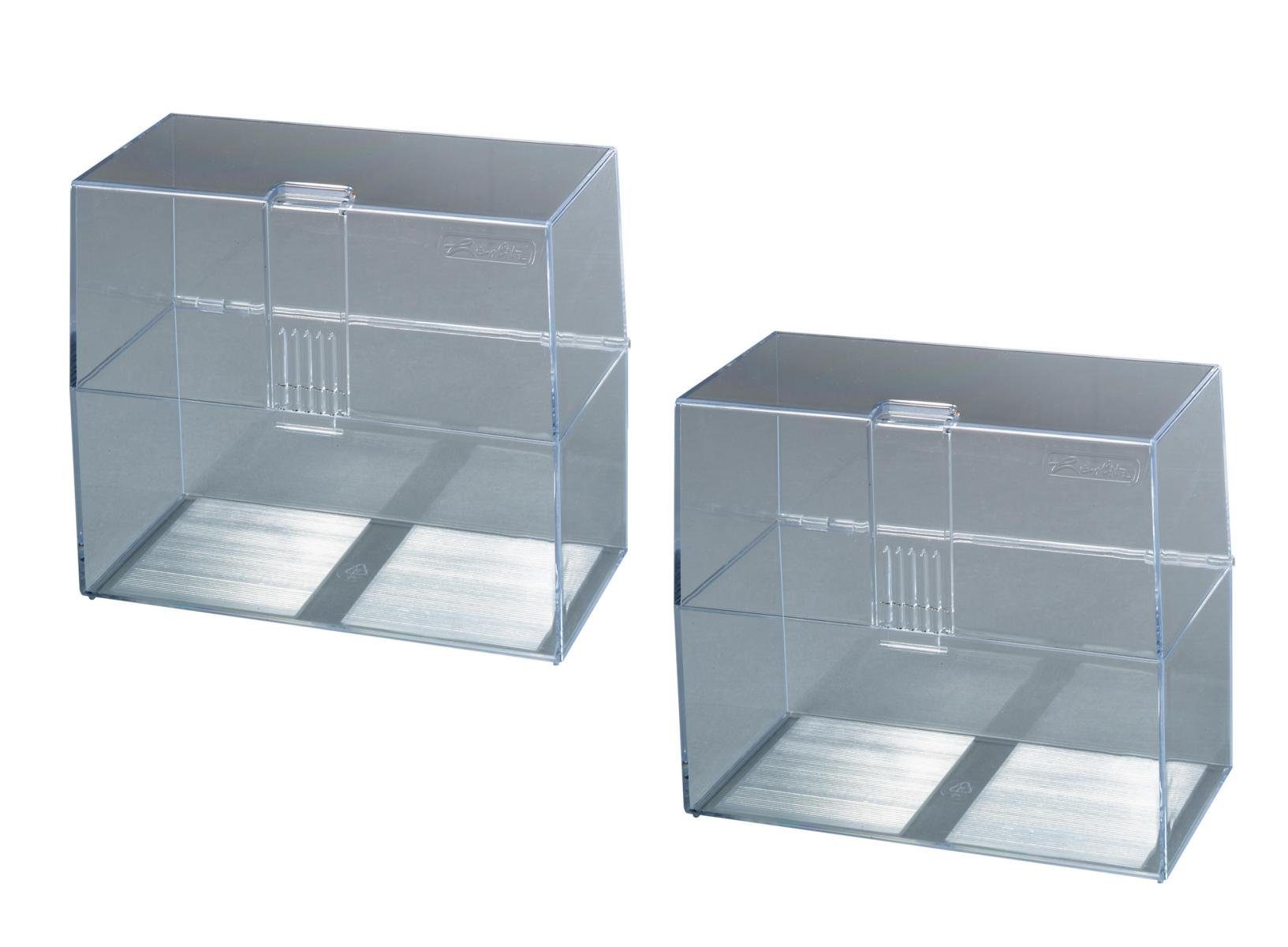 Herlitz Karteikasten 2x Herlitz Karteikasten / Lernbox / DIN A6 / transparent