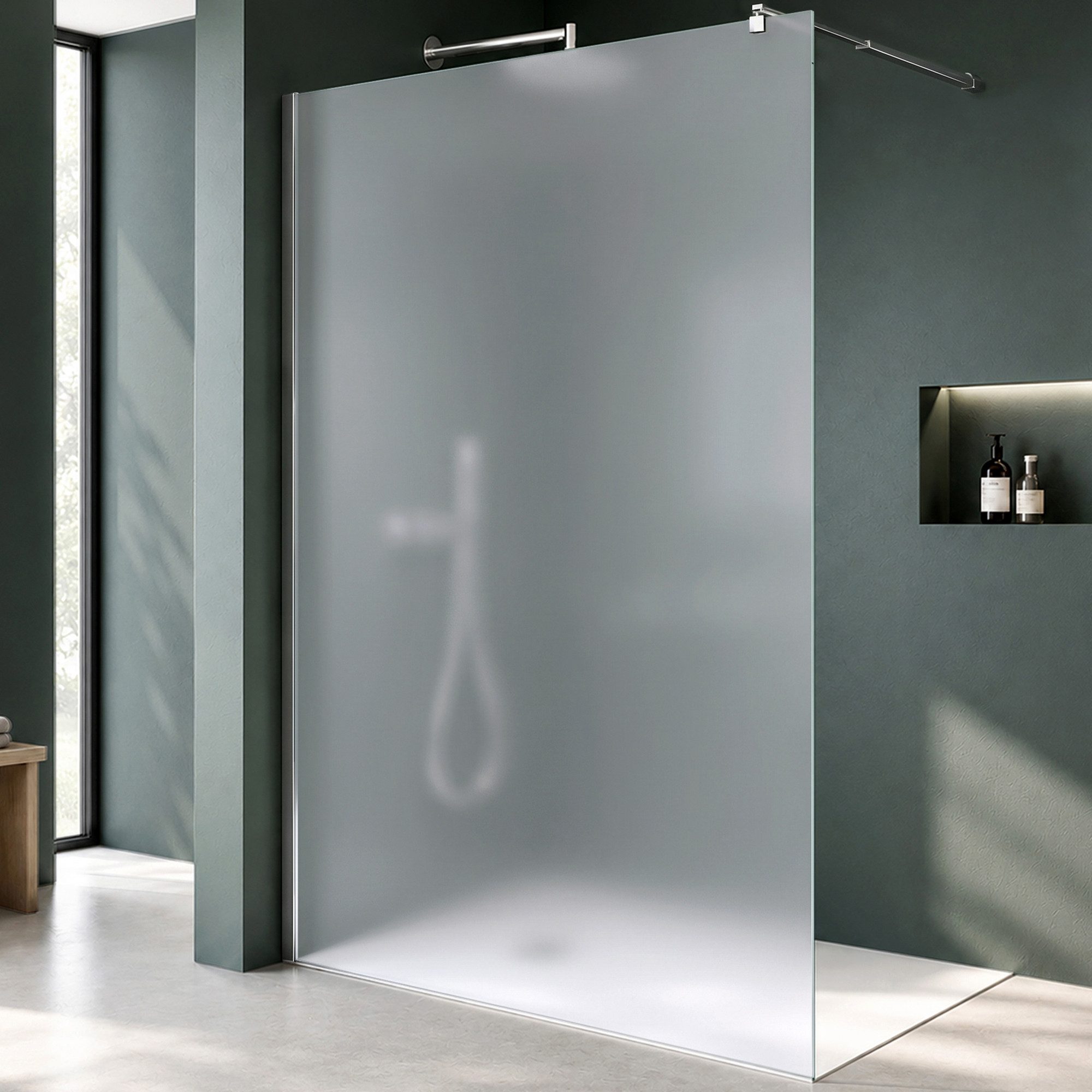 Mai & Mai Duschwand Duschabtrennung Walk-In ESG-Sicherheitsglas 10mm NANO Glas