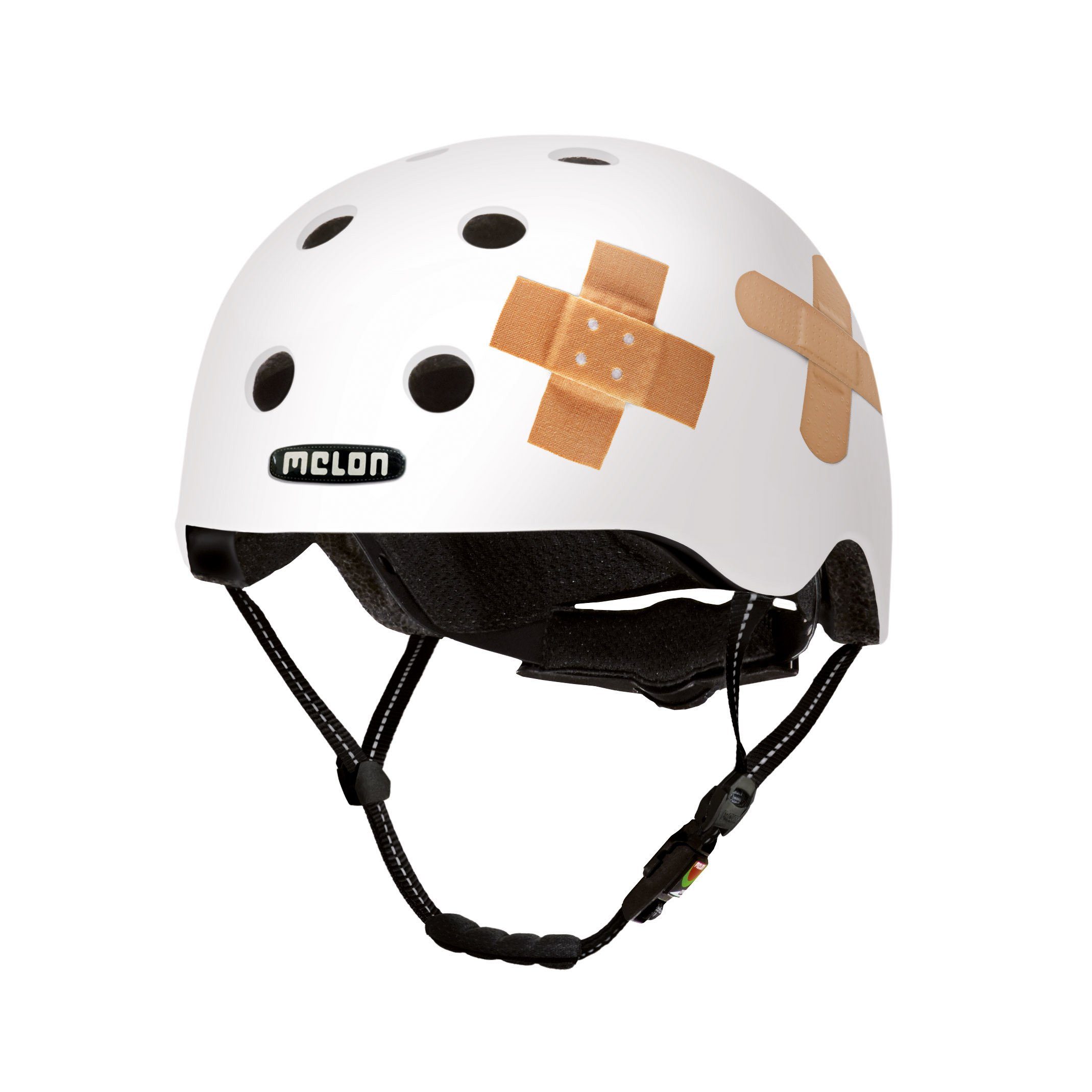 Melon Fahrradhelm Plastered White (matte), super leicht, Magnetverschluss, größenverstellbar, mehr als 50 Designs