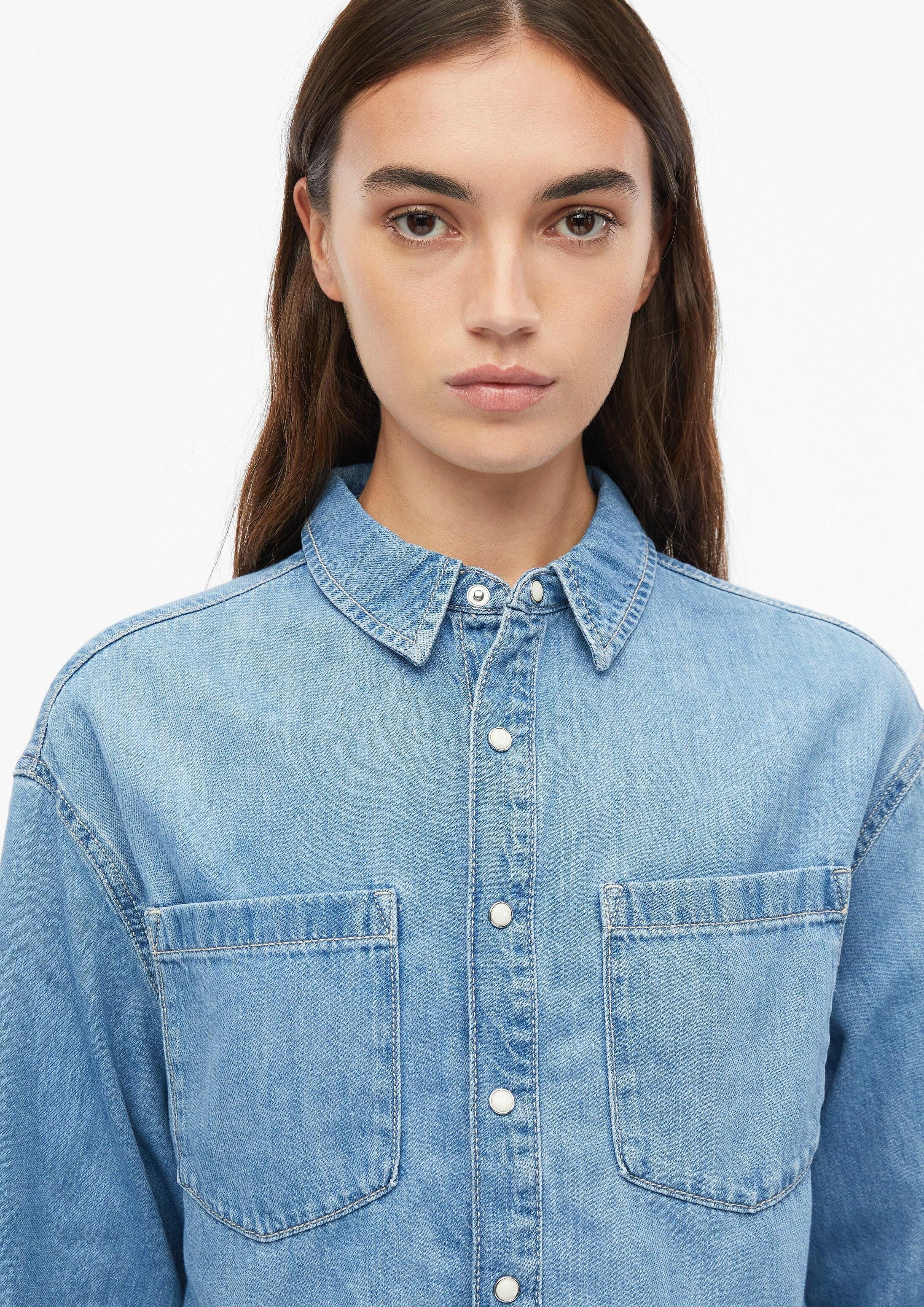 s.Oliver Hemdjacke Bluse Verkürzte Denim-Bluse – Bild 4 von 5