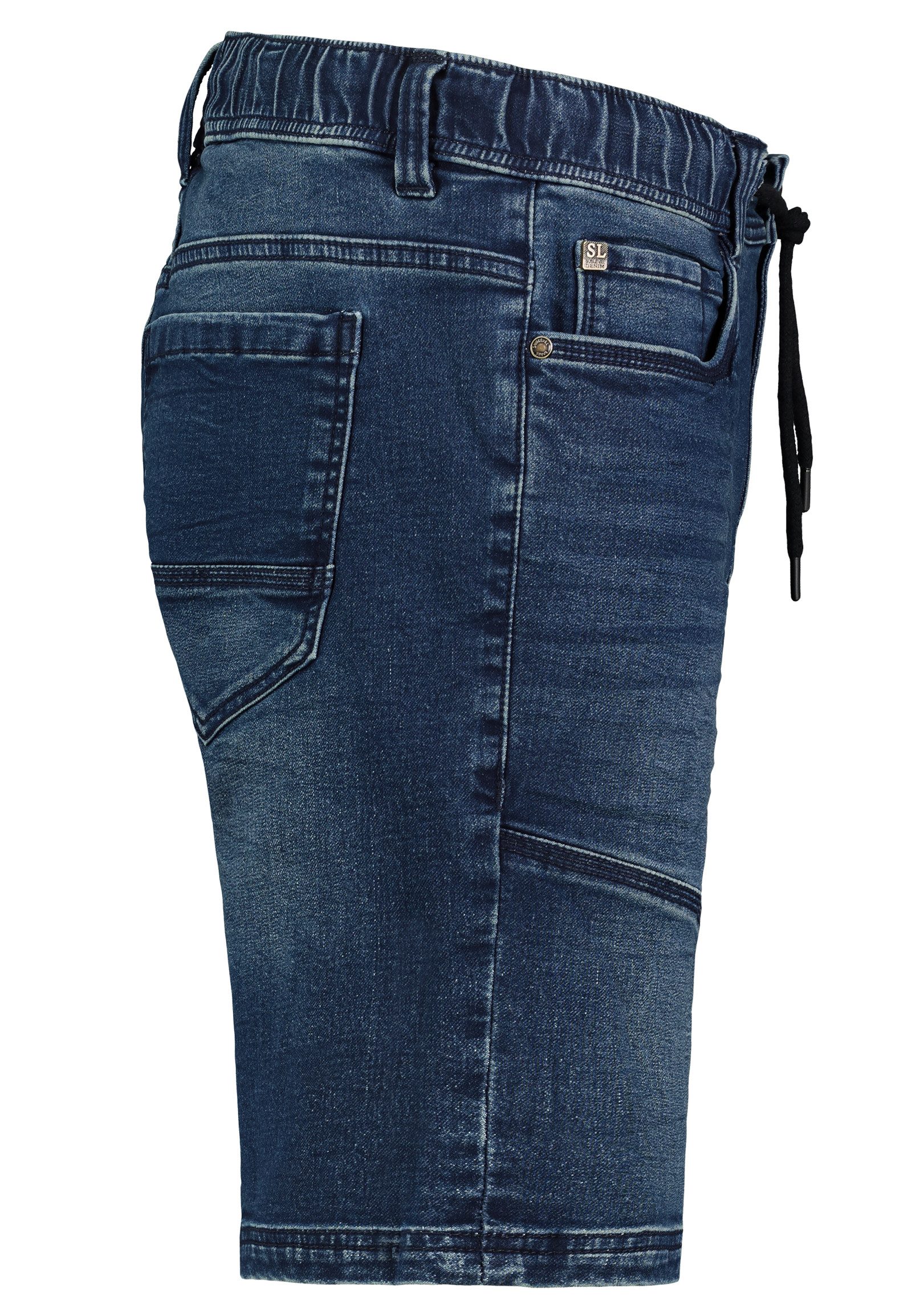 SUBLEVEL Jeansshorts Cargo mit Kontrastnähten Denim Pull On Denim Shorts