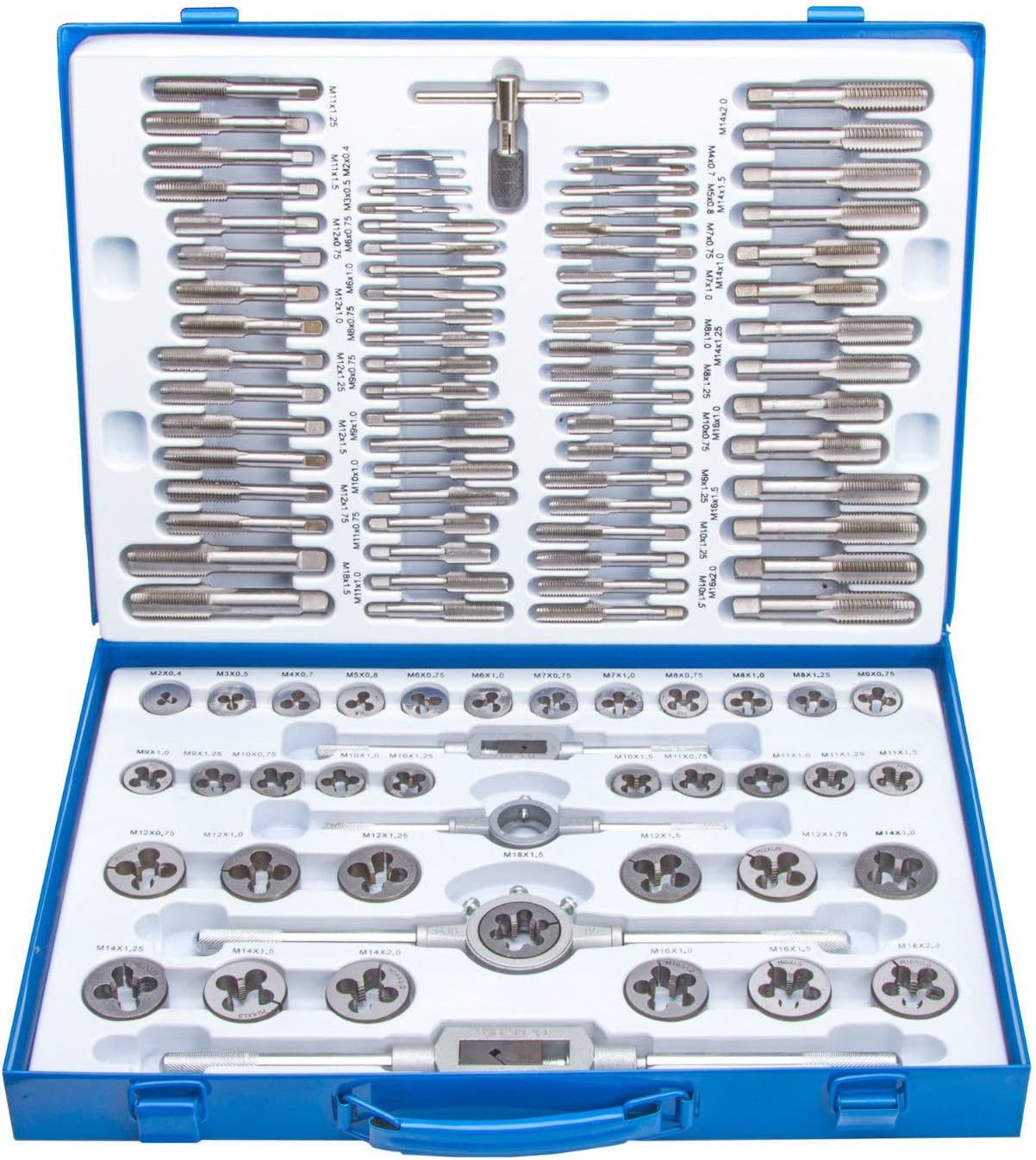 Falon-Tech Резьбонарезной станок Резьбонарезной станок Set Gewindeschneidsatz Gewinde-Bohrer M2-M18 110tlg, 110-tlg.