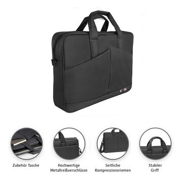 Laptoptasche AV6457 17 zoll businesstasche schwarz bordeaux Laptop bag Aktentasche, Laptopfach bis 17,3 Zoll wasserdichtes design Businesstaschen