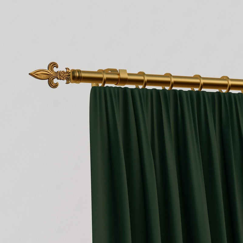 Gardinenstange Lucca, indeko, Ø 16 mm, 1-läufig, Wunschmaßlänge, mit Bohren, verschraubt, Eisen