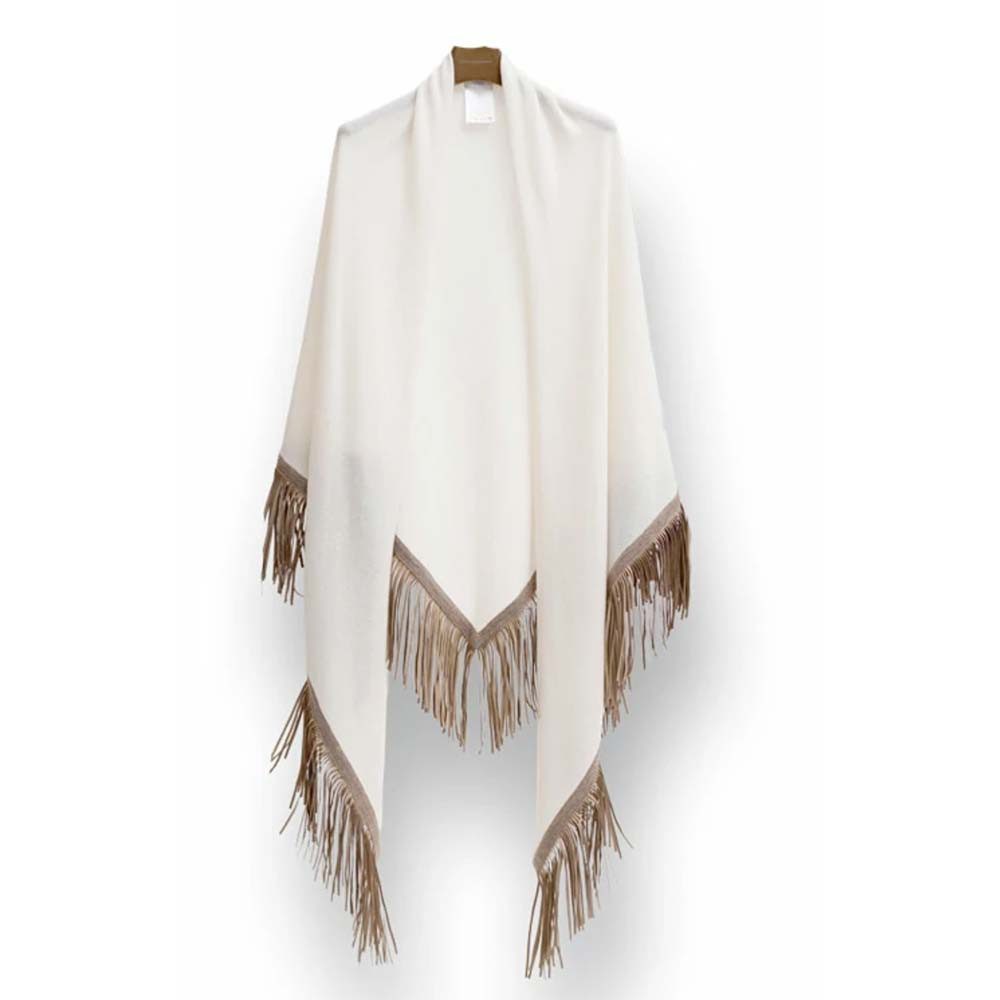 Herzensangelegenheit Dreieckstuch Dreieckstuch mit Lederfranzen – Wolle & K günstig online kaufen