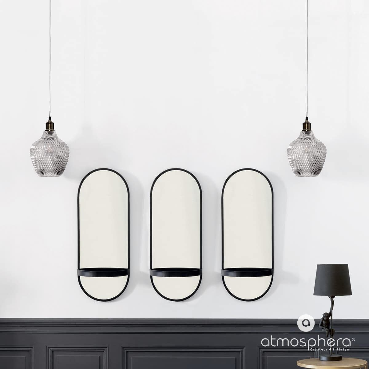 Atmosphera Créateur d'intérieur Pendelleuchte Glas-Deckenleuchte OMAHA, 25 cm, transparente Farbe - Atmosphera, Leuchte mit Dekofunktion, ohne Leuchtmittel
