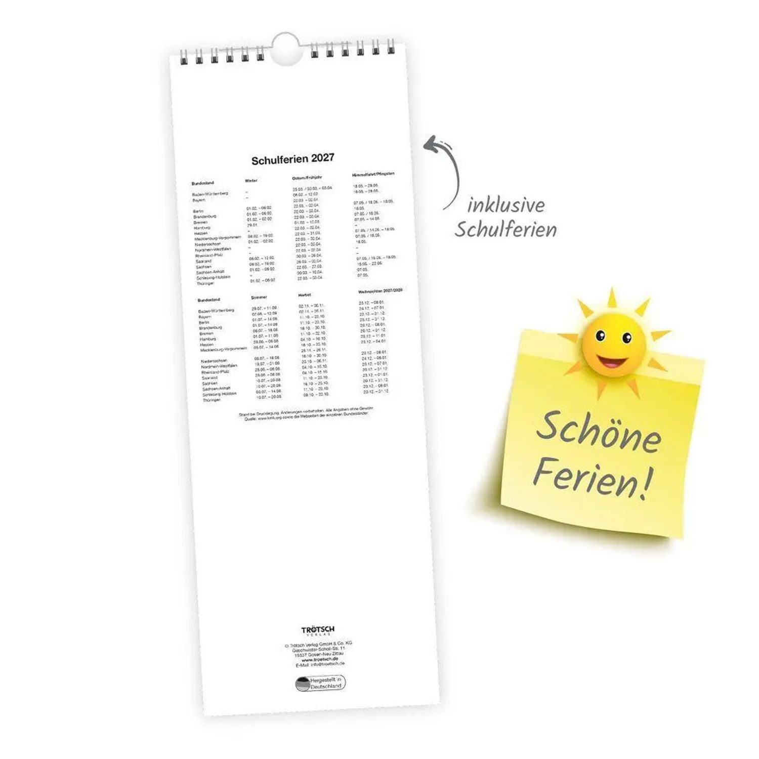 Trötsch Verlag Wandkalender TRÖTSCH - Maxi-Streifenkalender Großvaters Gartenplaner 2027