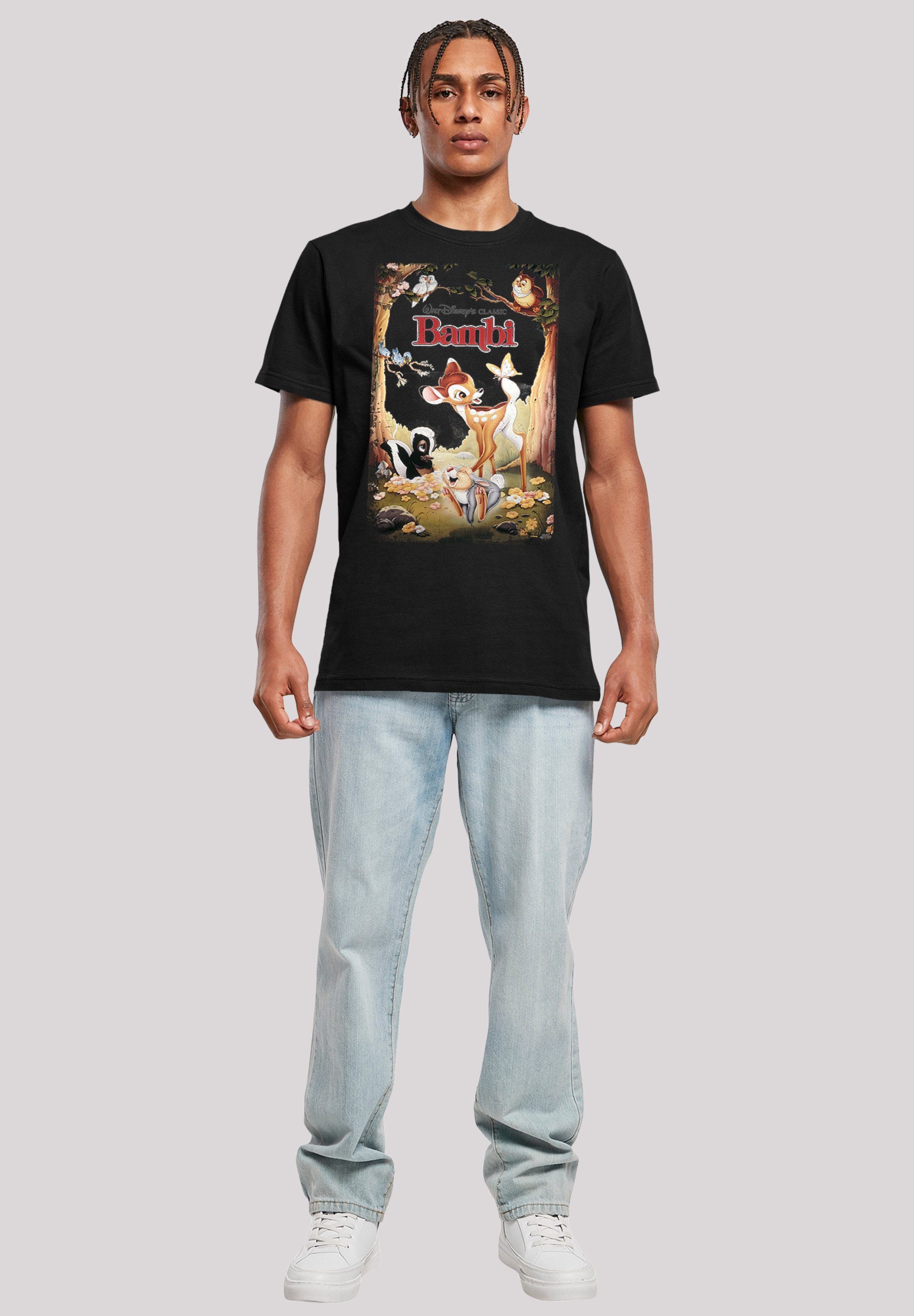 Retro F4NT4STIC Bambi Poster T-Shirt Merch,Regular-Fit,Basic,Bedruckt Herren,Premium Disney