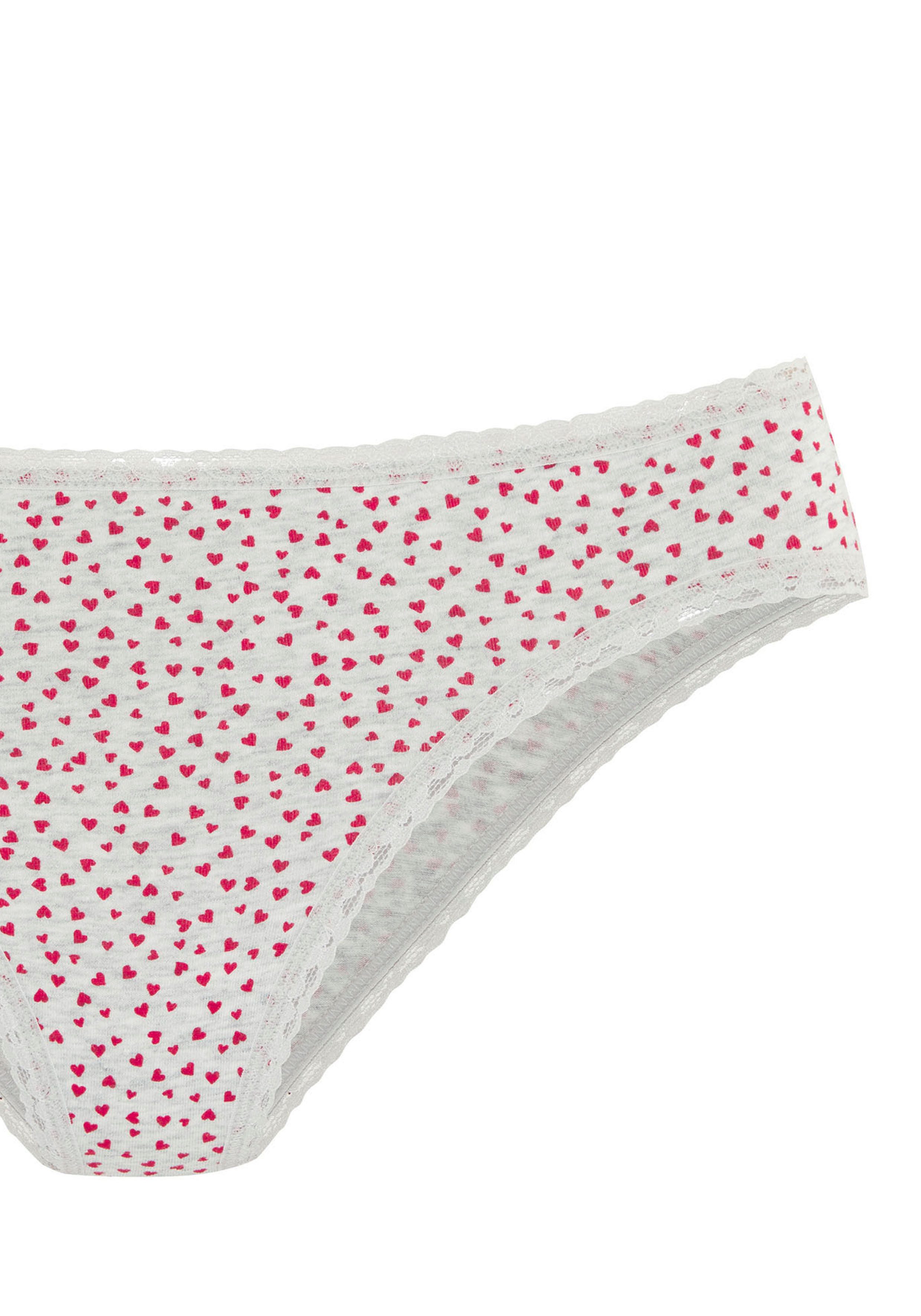 LASCANA Jazz-Pants Slips Geschenk Box (5er-Pack) mit süßen Herzchen-Prints und aus elastischer Baumwoll-Qualität – Bild 5 von 5