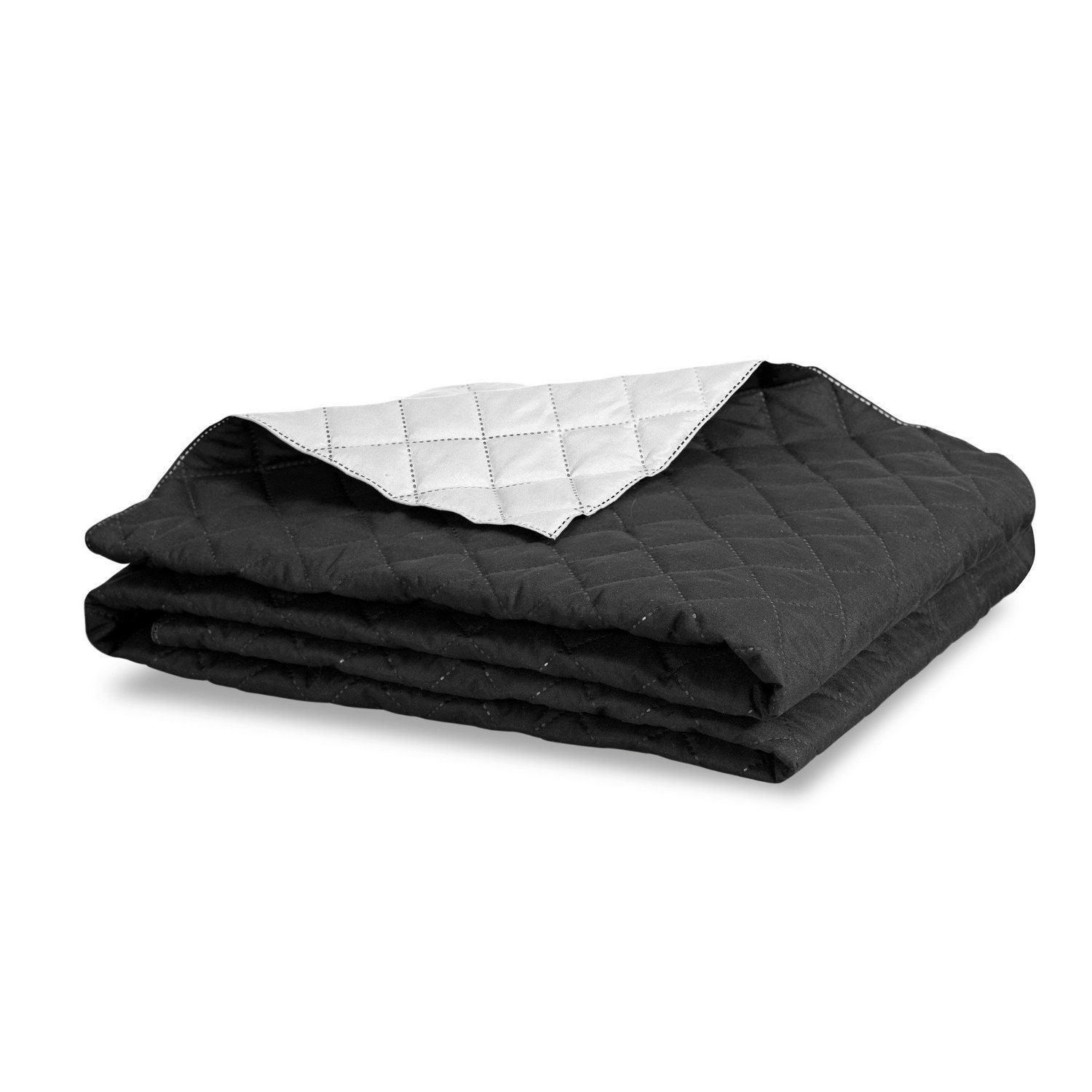 Bettüberwurf, MEDICLINE, Bettdecke Doppelseitige weiß/schwarz