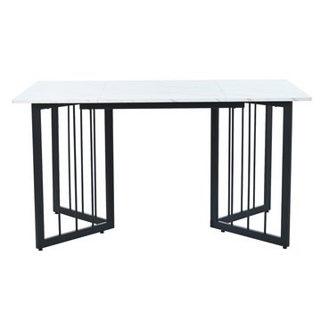 MODFU Essgruppe Moderner Küchentisch Set, (Esszimmerstuhl mit Metallbeinen, Esstisch mit 4 Stühlen), Rückenlehne