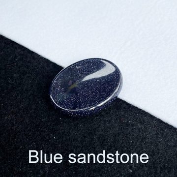 ROY Edelstein Daumenstein Blue Sandstone Natürliche Handschmeichler - Chakrenausgle, Steinmassage, Handsteine, Heilsteine, Taschenstein, Glückssteine