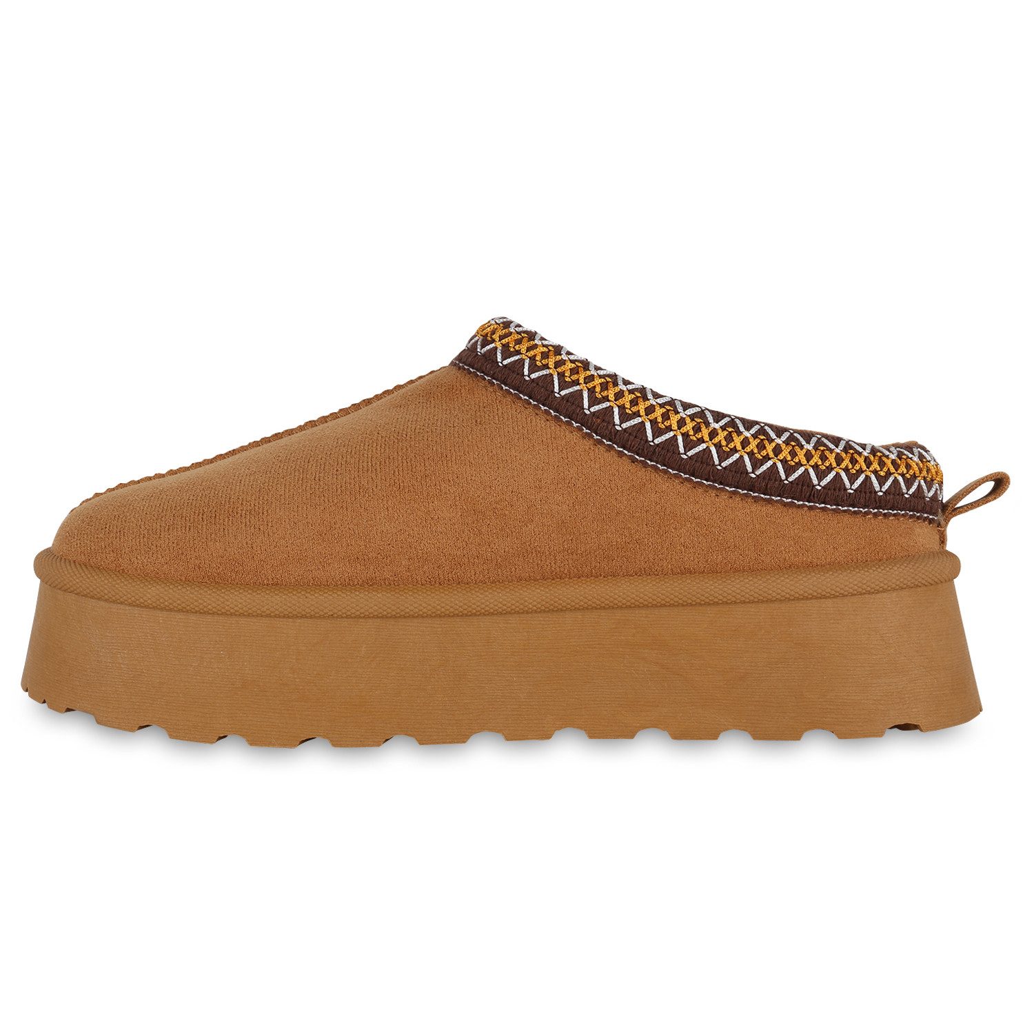 VAN HILL 840875 Hausschuh Damen Warm Gefütterte Pantoffeln Hausschuhe Bequeme Prints