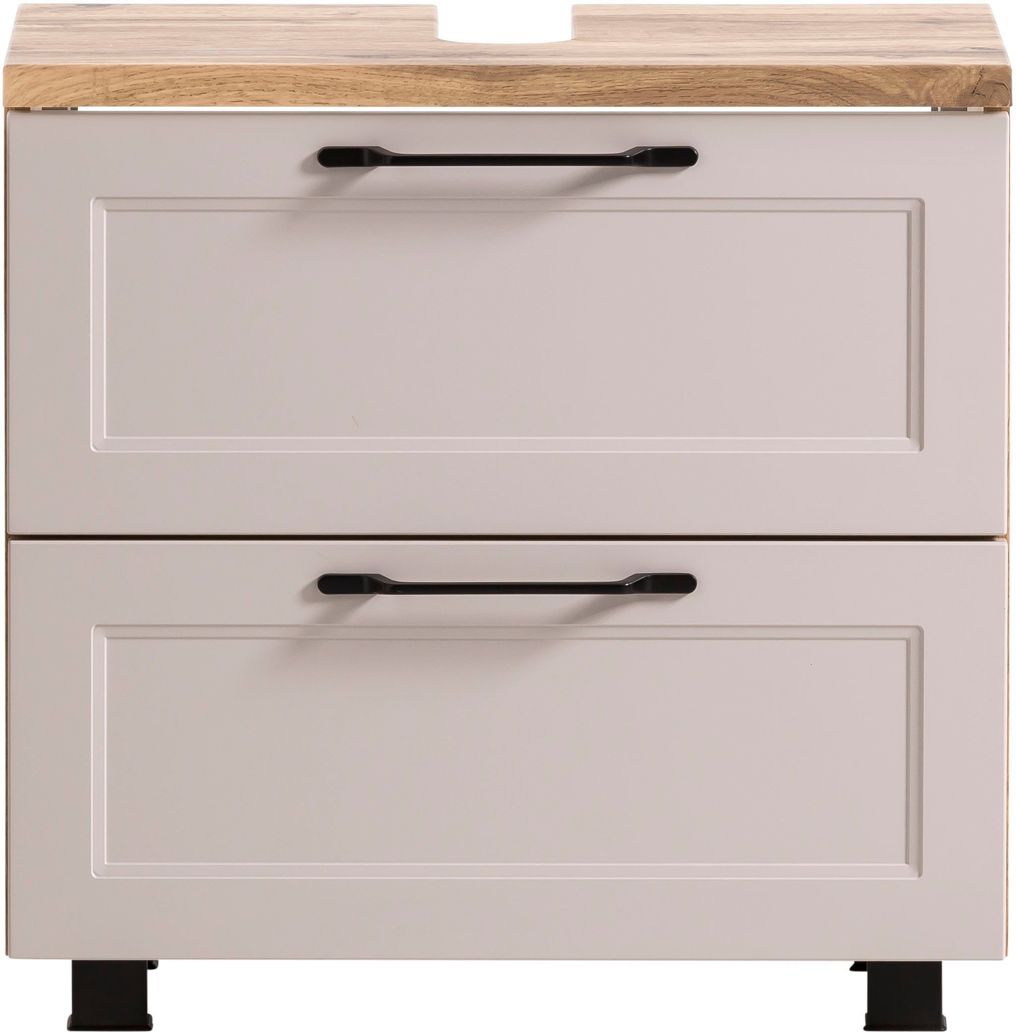 welltime Waschbeckenunterschrank Lana Badmöbel, 2 Schubladen, 60 cm breit