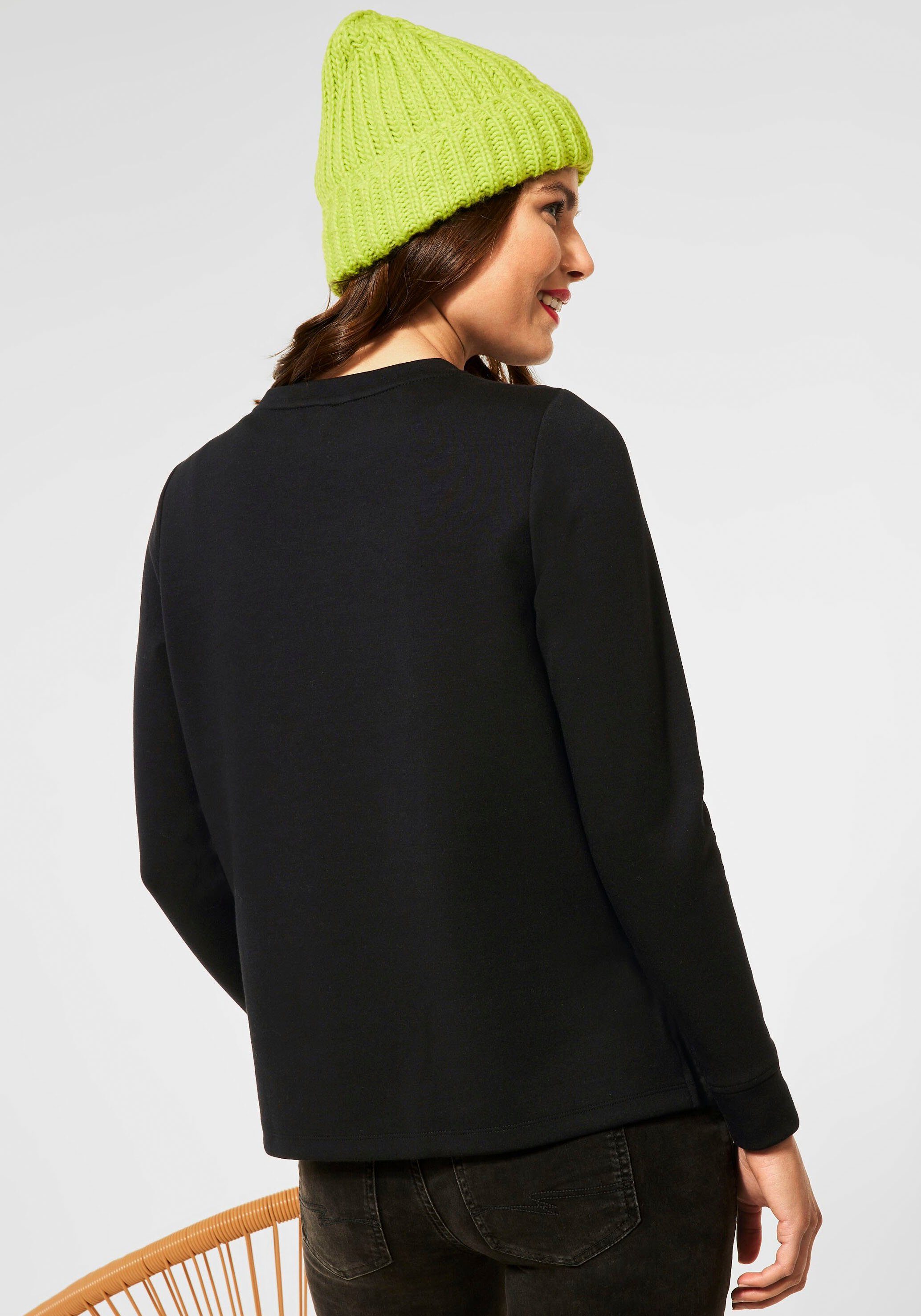 Damen Pullover STREET ONE Sweatshirt mit farbenfoher Wording Stickerei