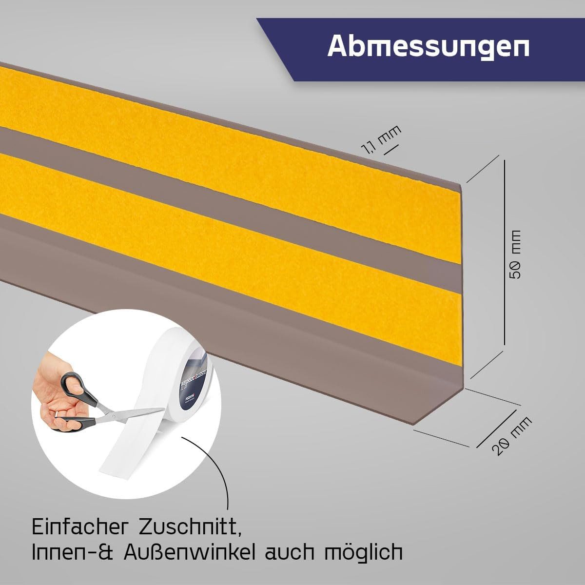 HOLZBRINK Sockelleiste HOLZBRINK selbstklebend PVC 50x20mm, 1 m, L: 100 cm, günstig online kaufen