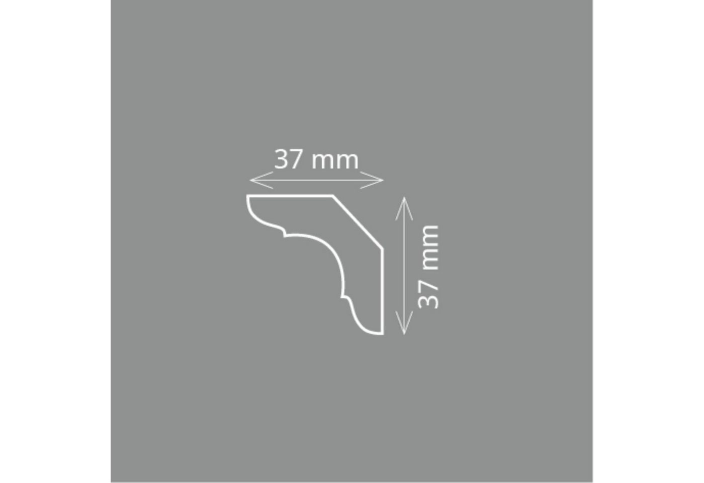 Thumbnail - Homestar Zierleiste C 50 (37 x 37 mm), Länge 2m, zum kleben, Polystyrol, überstreichbar