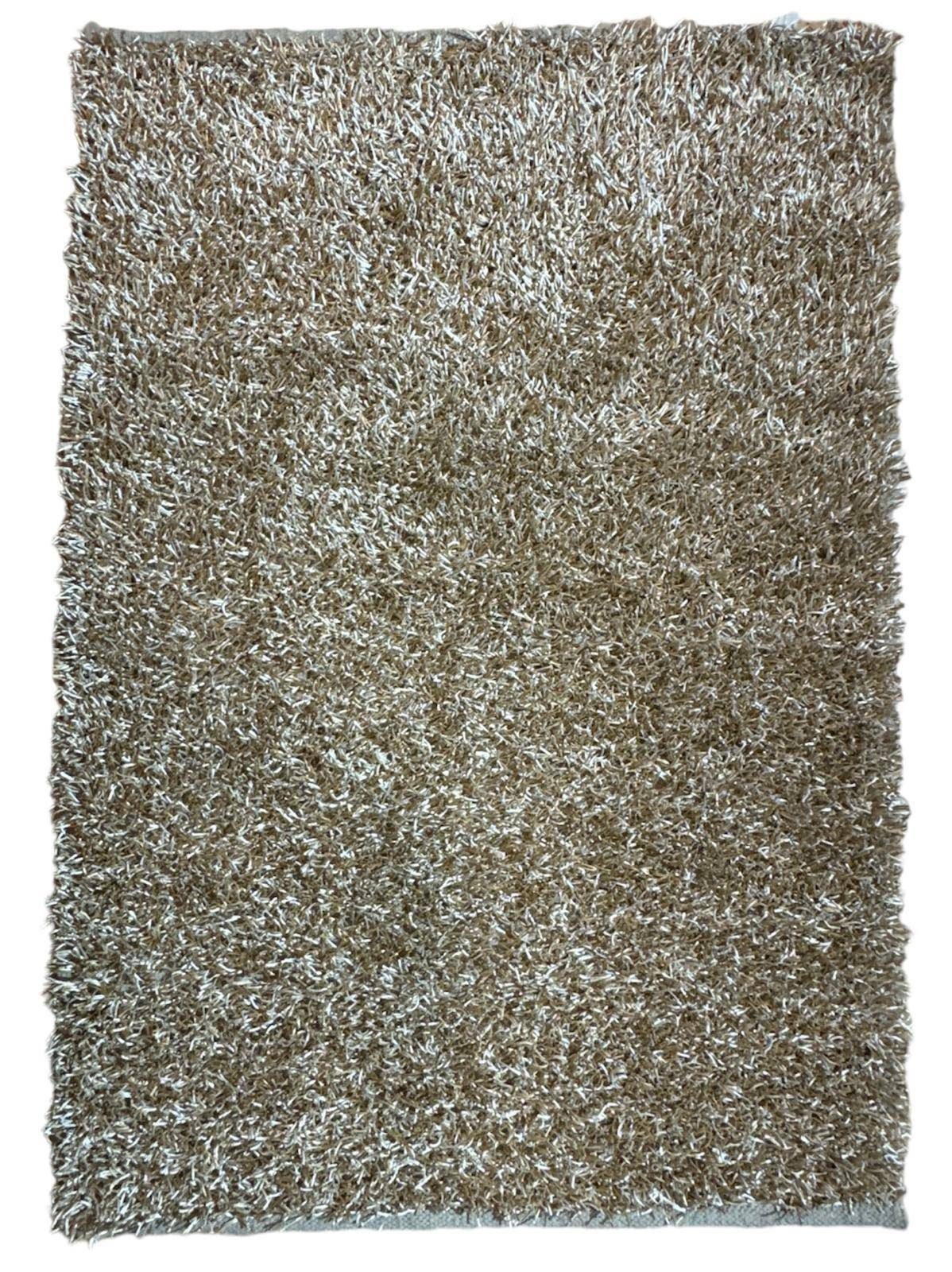 Rug Studios Teppich LIMO SHAGGY HANDGEKNÜPFT, Rechteckig, Höhe: 40 mm, Handgeknüpft, 70 x 140 cm, Beige meliert