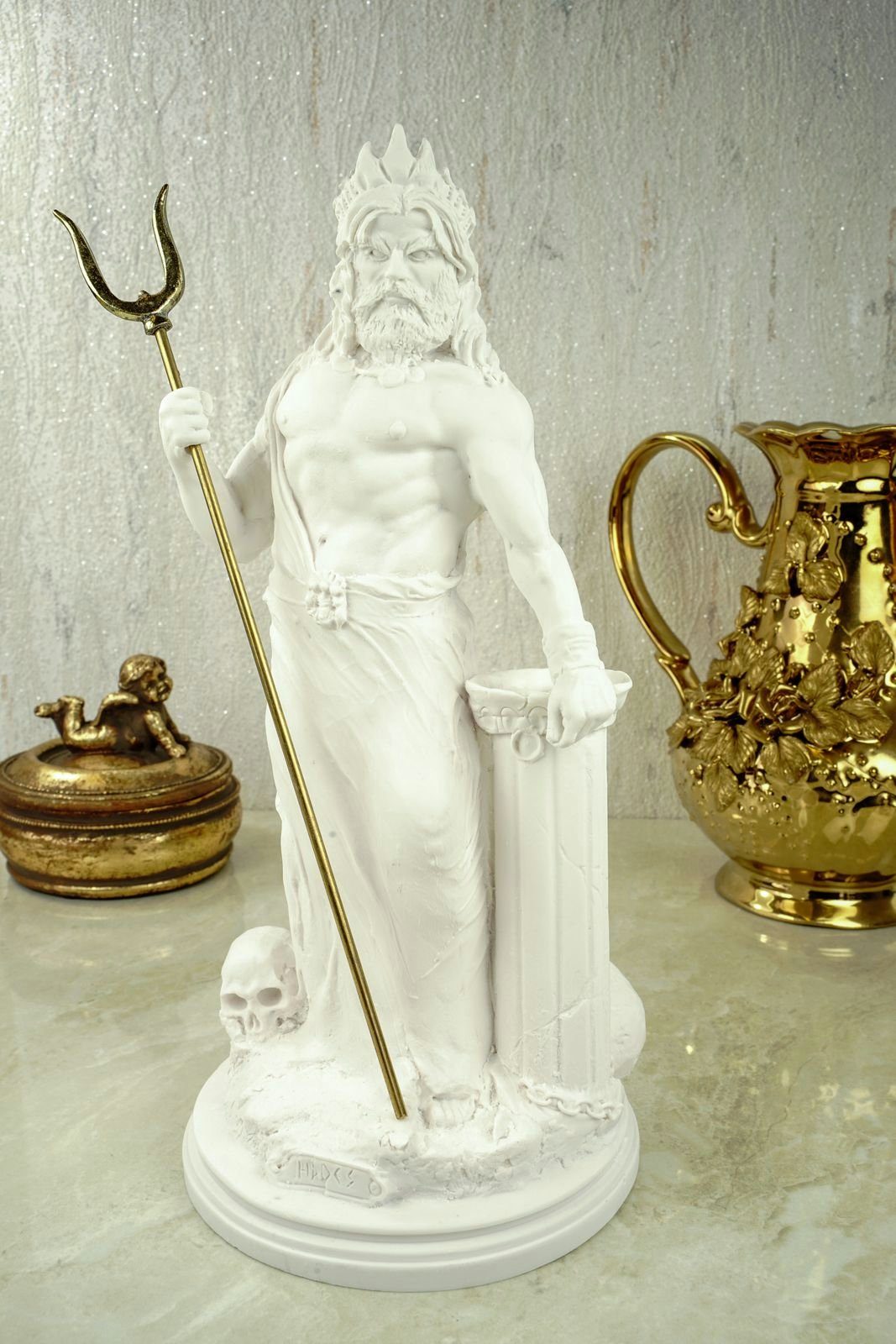Totengott Hades Dekofigur Kremers Alabaster der Schatzkiste Figur