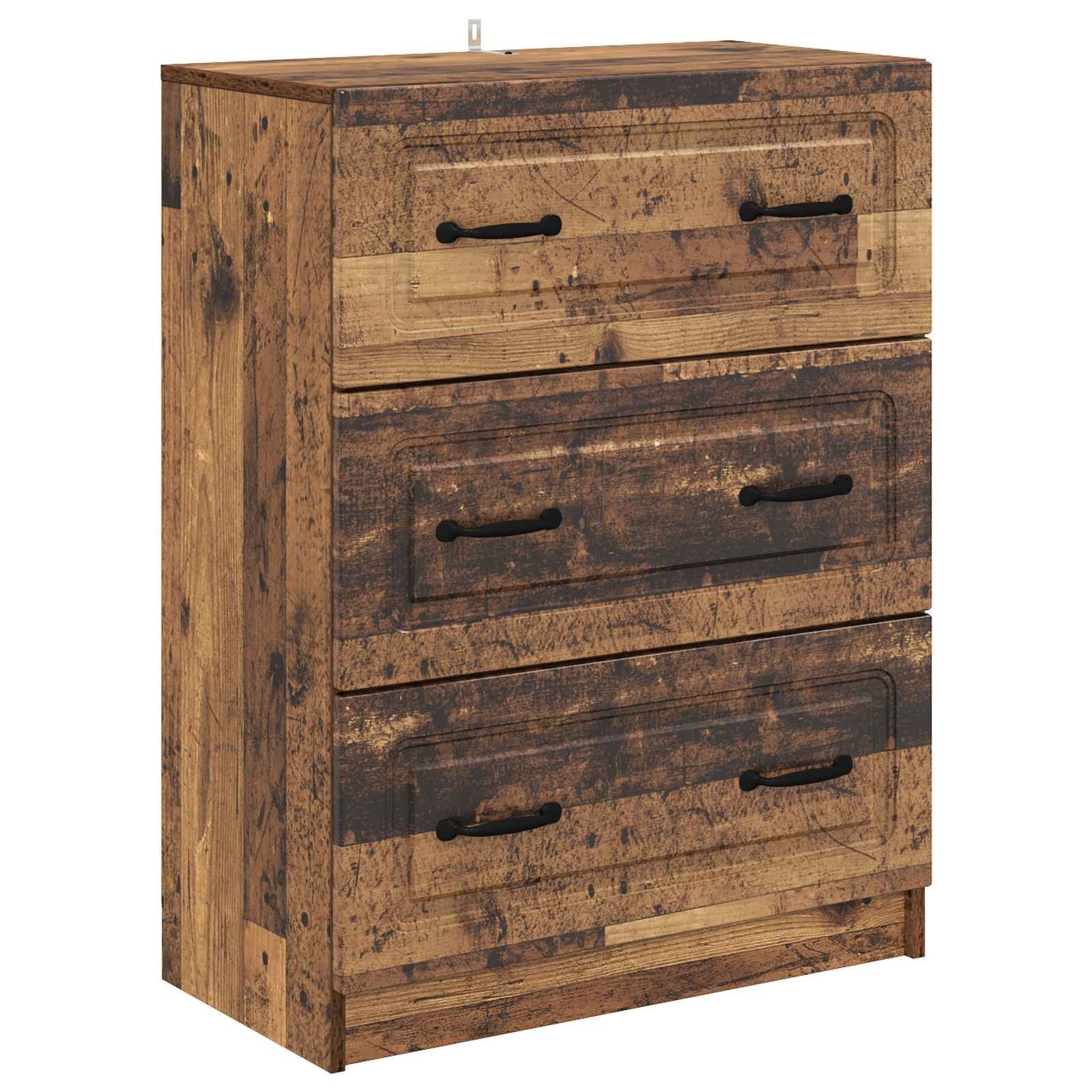vidaXL Schranksystem Schubladenschrank Altholz 66 x 34,5 x 87 cm Holzwerkstoff (1-St)