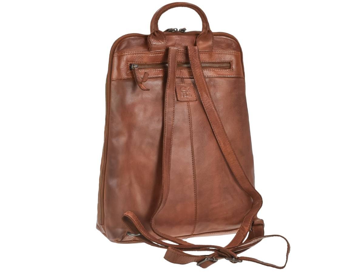 Bear Design Freizeitrucksack "Ivanka" Rucksack Leder 30x36cm Damenrucksack, sportlich, knautschig weiches Leder
