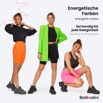 Bellivalini Leggings Damen Neon Shorts Kurze Radlerhose Jogginghose 80er Jahre BLV50-301 (1-tlg) nahtlos, Ideal für Sport Party Gym