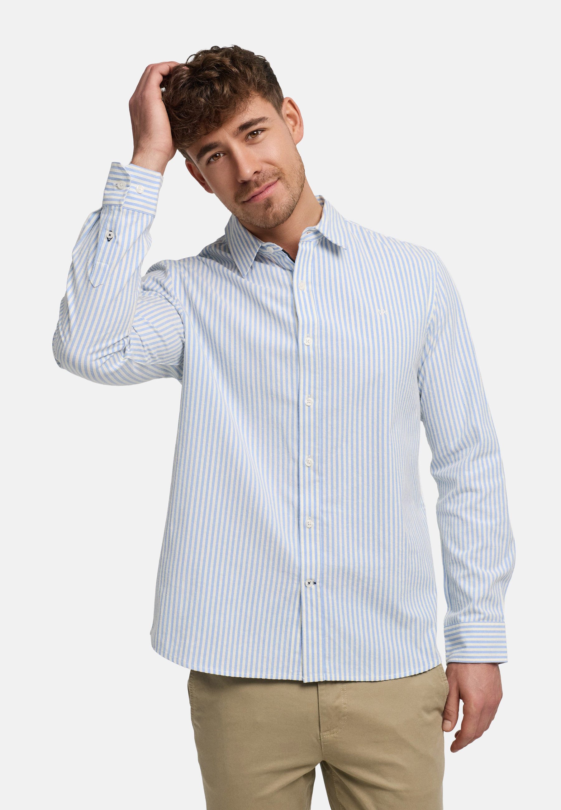 Kronstadt Streifenhemd Herren KSTanner ls shirt Herrenhemd