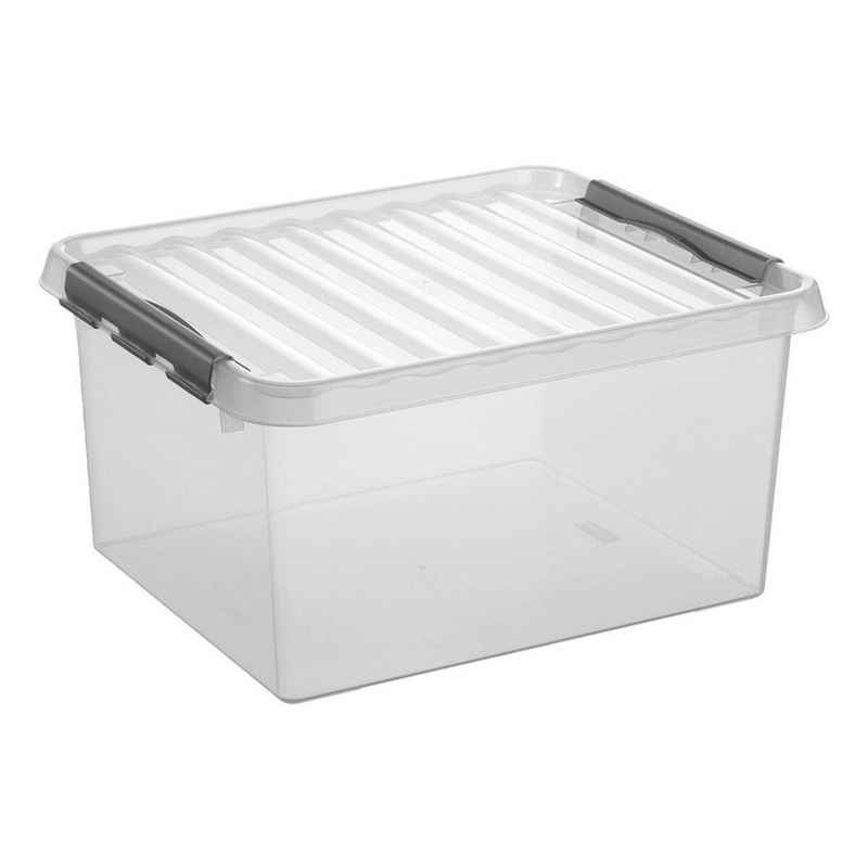 Sunware Aufbewahrungsbox the q-line (6 St), 36 Liter, verschließbar, stapelbar, staubgeschützt