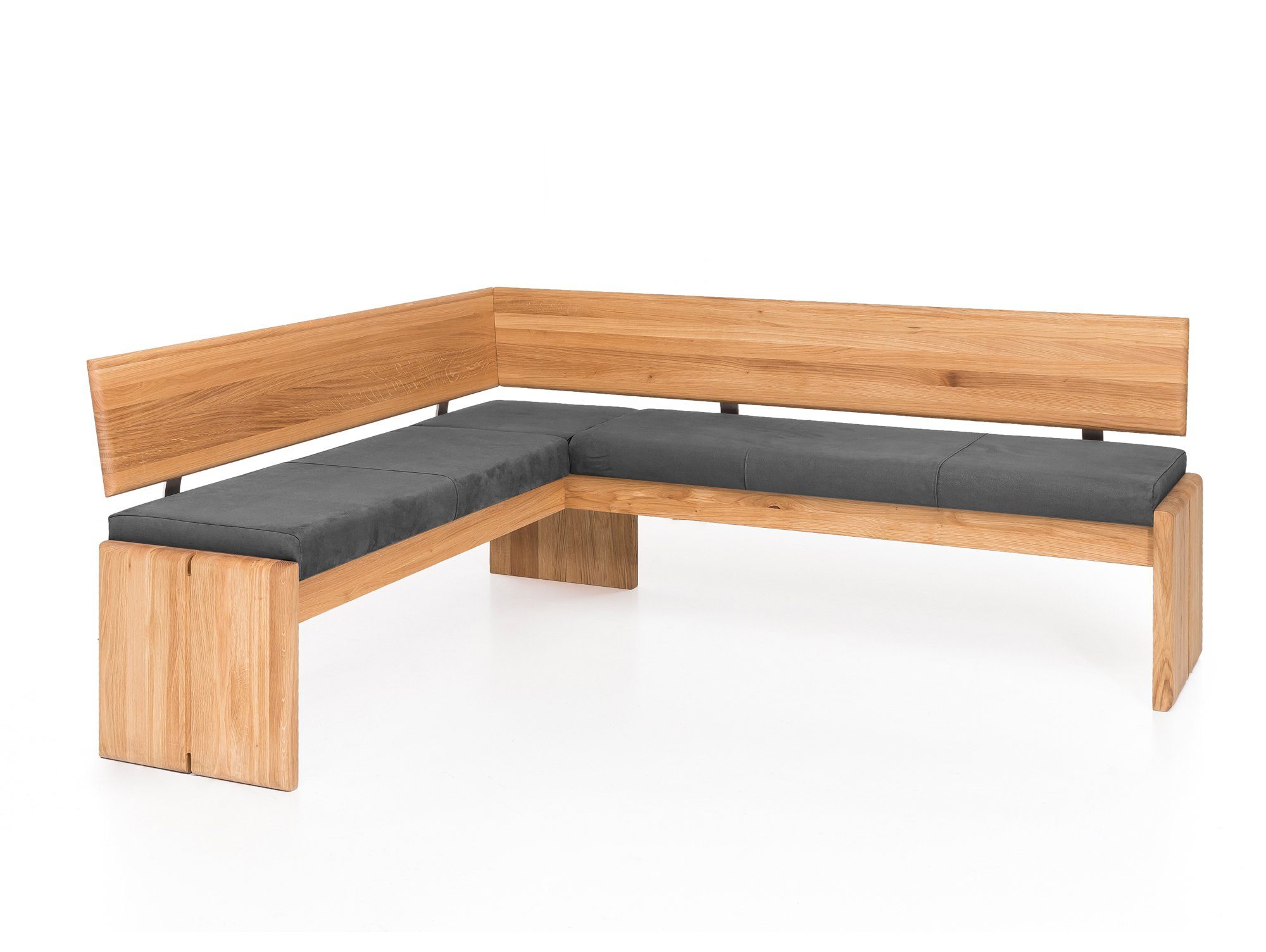 Moebel-Eins Eckbank, SCOTT Eckbank mit Truhe, Material Massivholz/Bezug Kunstfaser