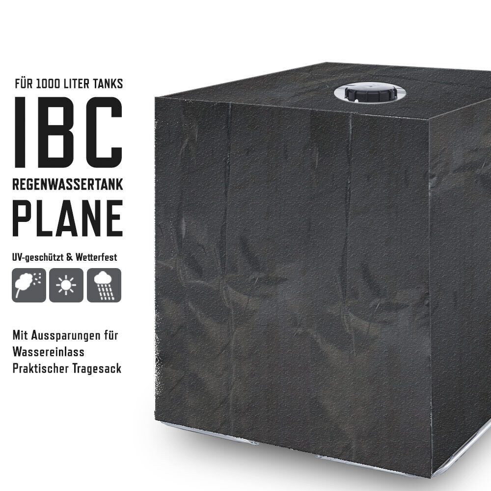 Bituxx Schutzplane Abdeckplane für IBC Regenwassertank 1000 Liter Schwarz (MS-15740) – Bild 4 von 5