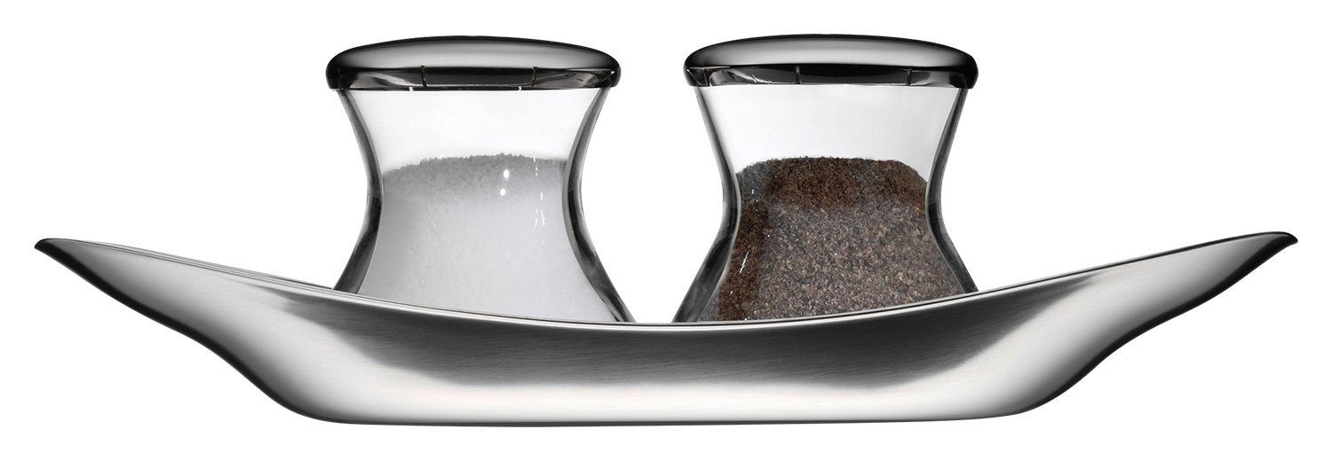 WMF Шейкер для специй WAGENFELD EDITION, Glas, Cromargan Edelstahl 18/10, (3-tlg), 2 Шейкер для специй mit Schale, Spülmaschinengeeignet