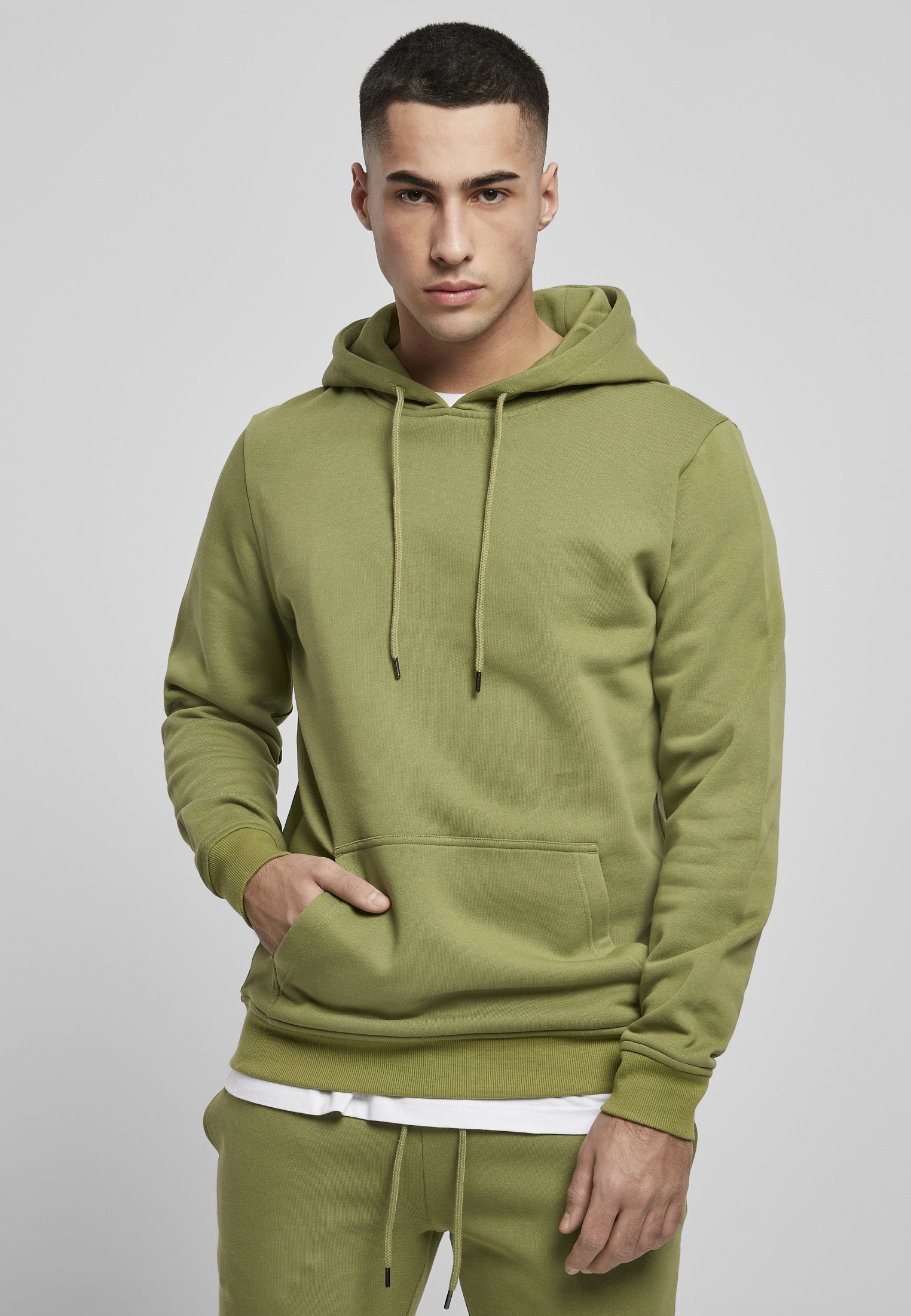 URBAN CLASSICS newolive (1-tlg) Basic Sweater Organic Hoody Herren