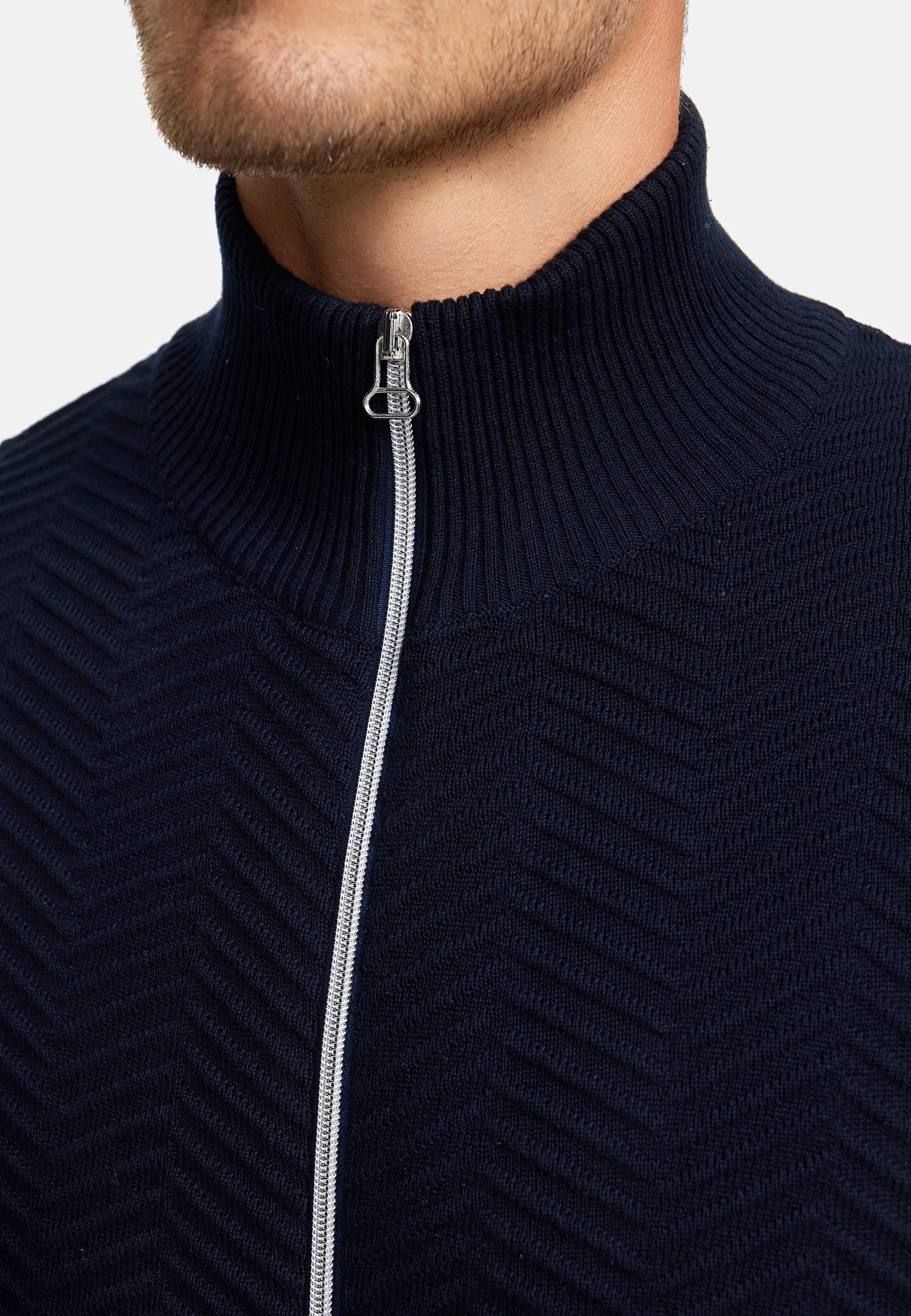Kronstadt Strickjacke Herren KSCarlo Herrenstrickjacke Fein-Strickjacke mit Stehkragen – Bild 5 von 5