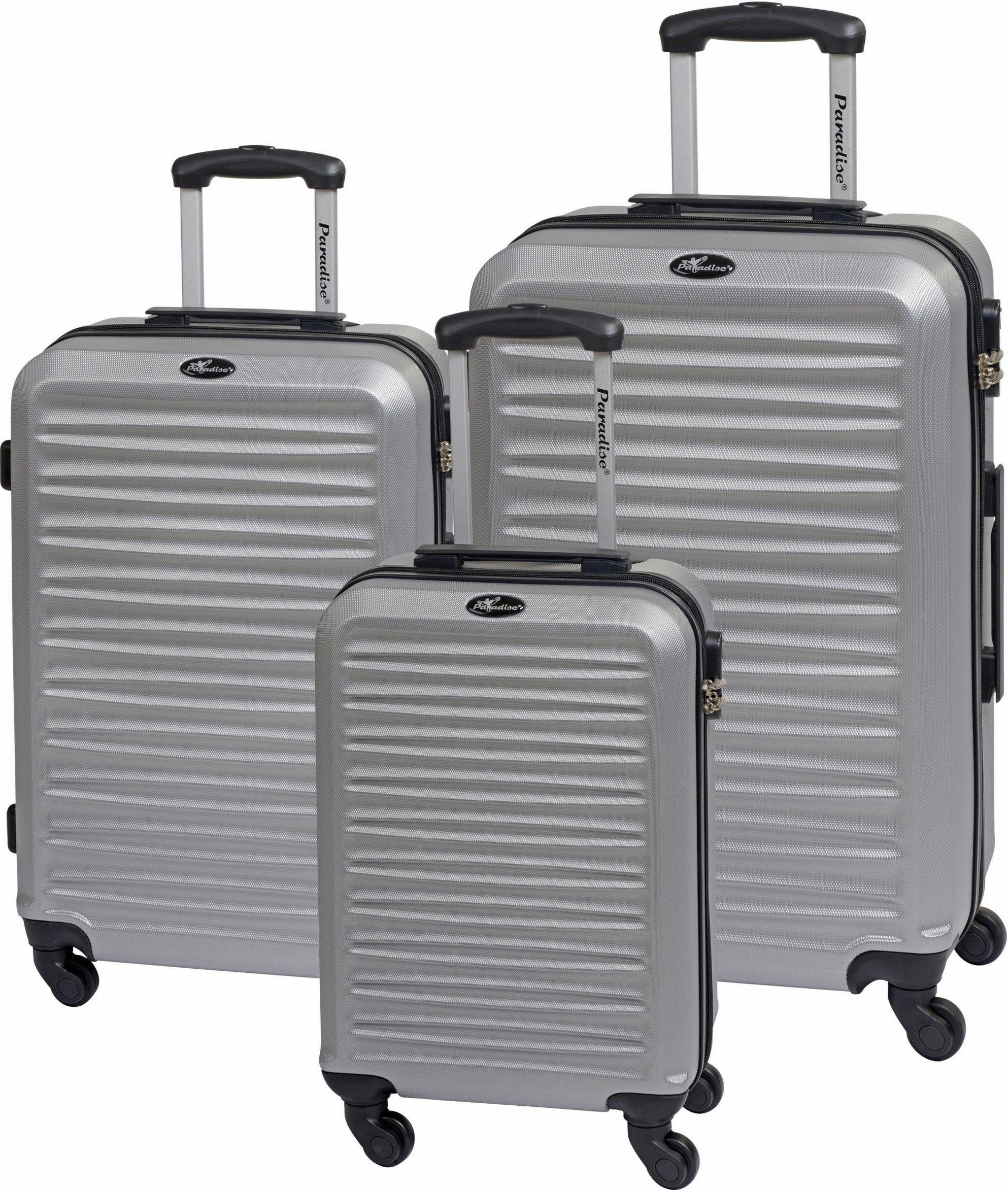 Paradise by CHECK.IN Trolleyset Havanna, 4 Rollen, (Set, 3 tlg) silberfarben