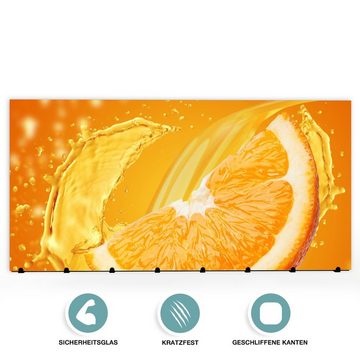 Primedeco Garderobenpaneel Magnetwand und Memoboard aus Glas Orangensaft