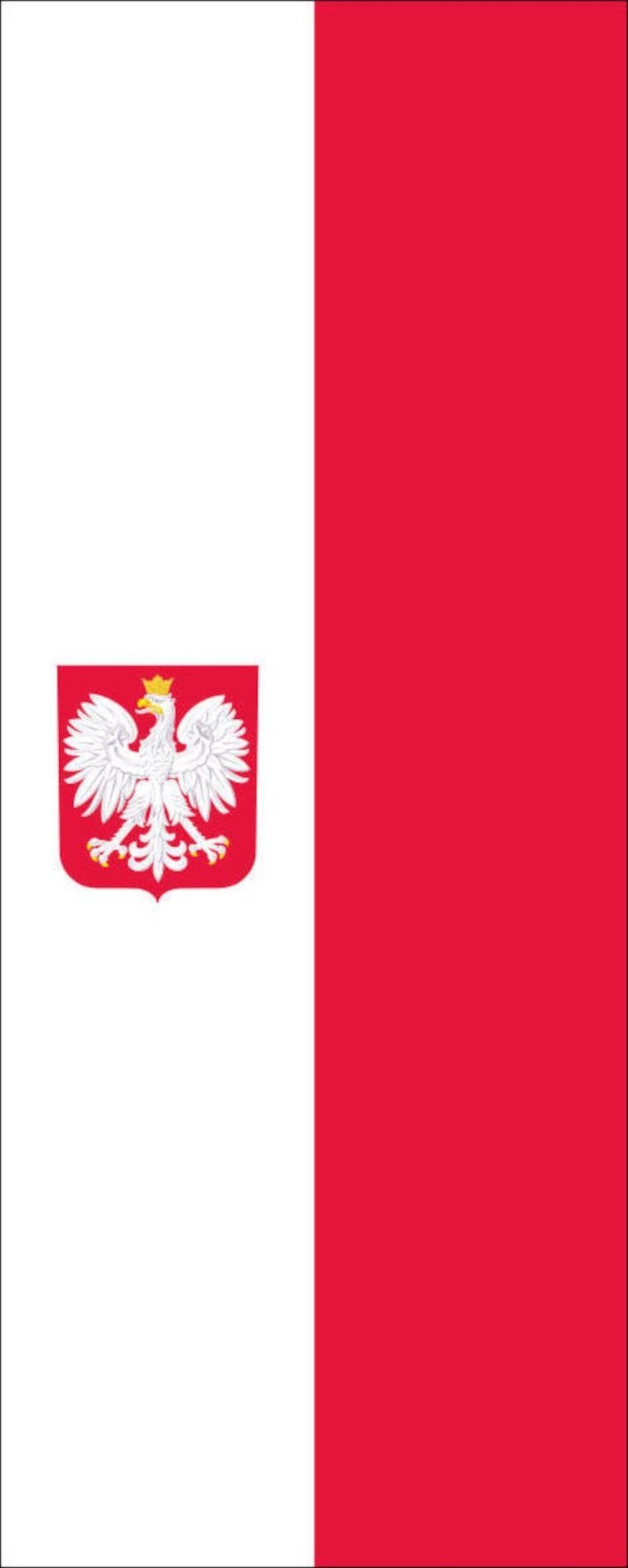 flaggenmeer Flagge Flagge Polen mit Wappen 110 g/m² Hochformat