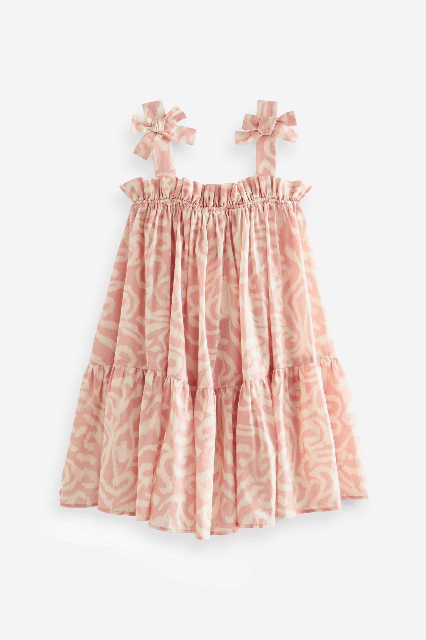 Kleid Swirl Sommerkleid Pink Trägern Next Print (1-tlg) mit gebundenen