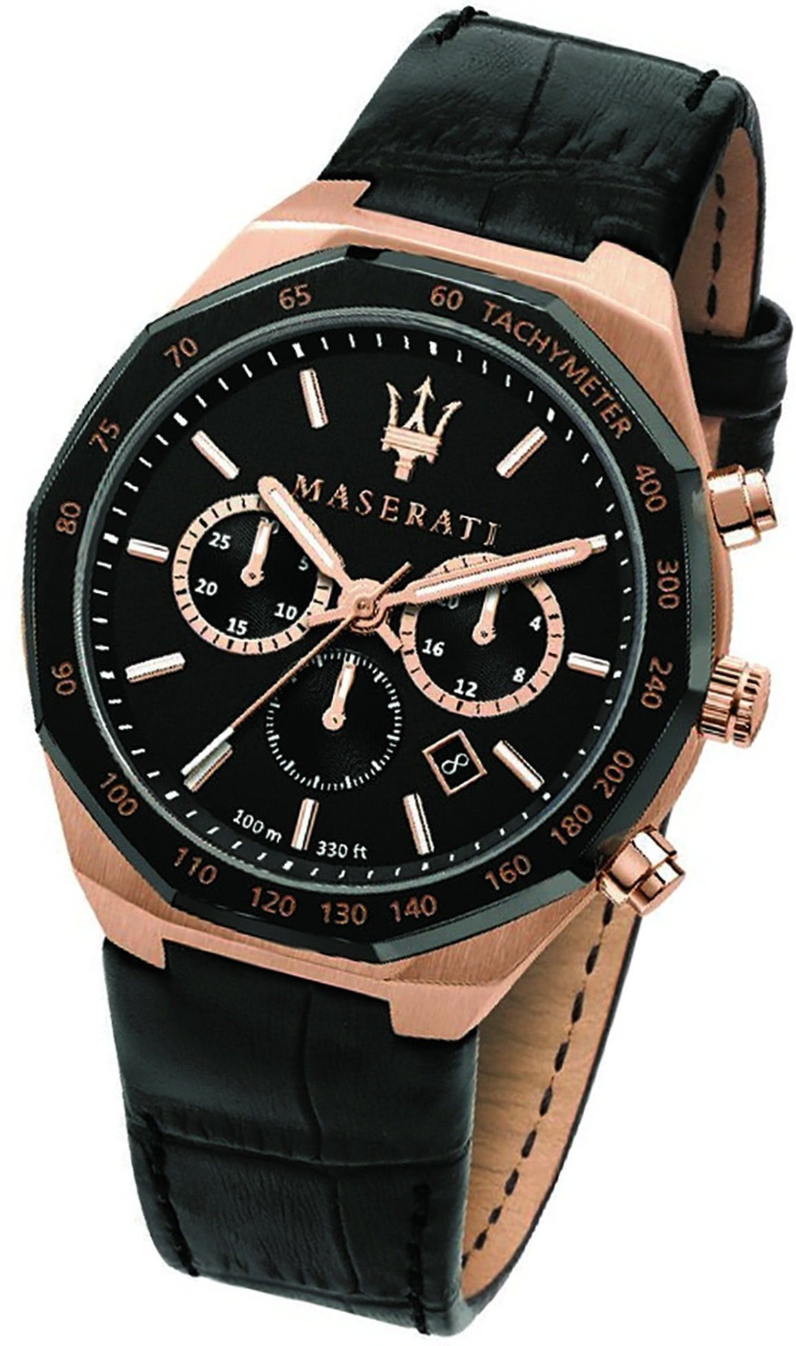 MASERATI Chronograph »D2UMAR8871642001 Maserati Leder ArmbandUhr«, Herrenuhr mit Lederarmband